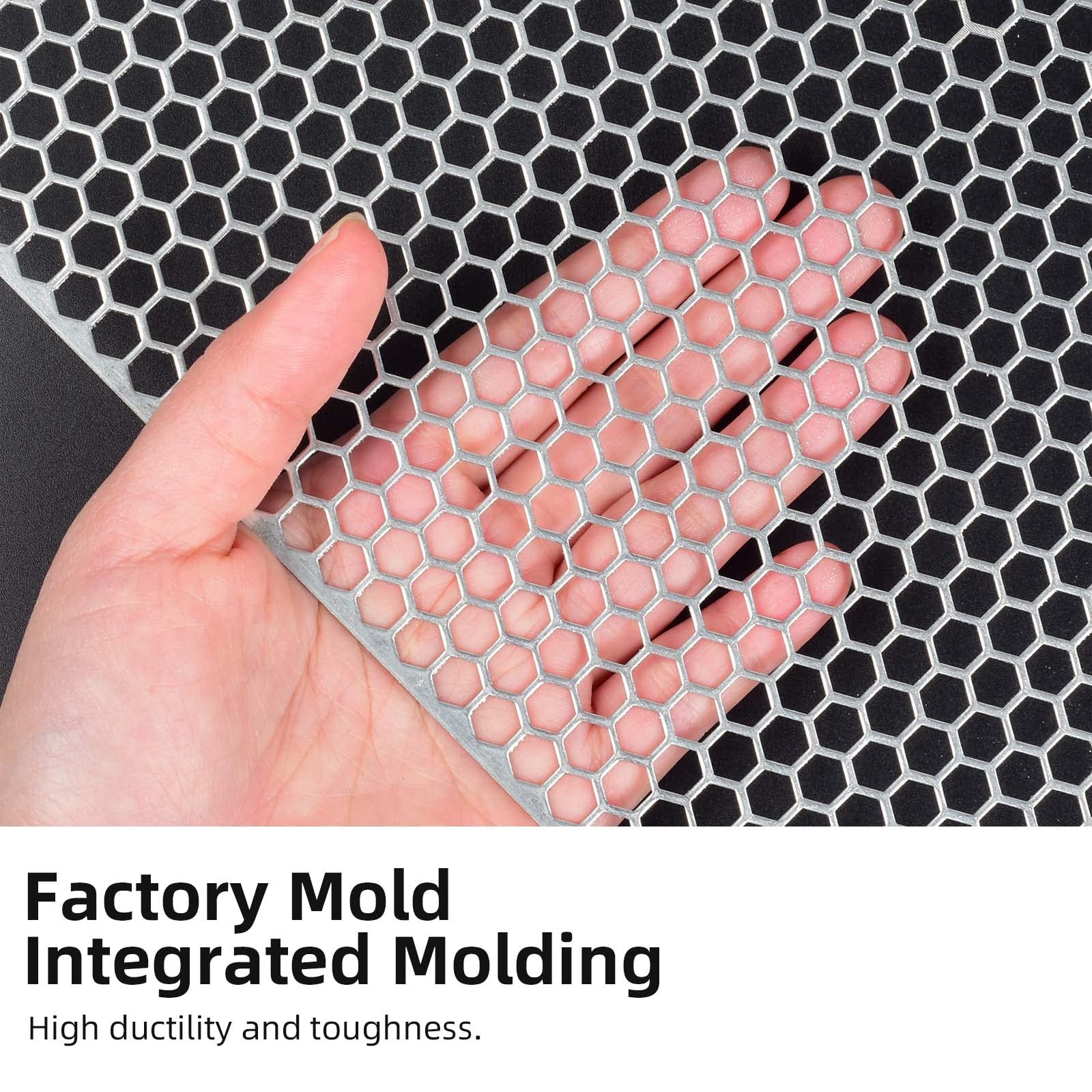 Aggauto Universal 40'X13' Car Grill Mesh - Aluminum Alloy Automotive Grille Insert Bumper Honeycomb Hole 6Mm Spacing 1Mm, One Of The Most Multifunctional Shape Grids Silver