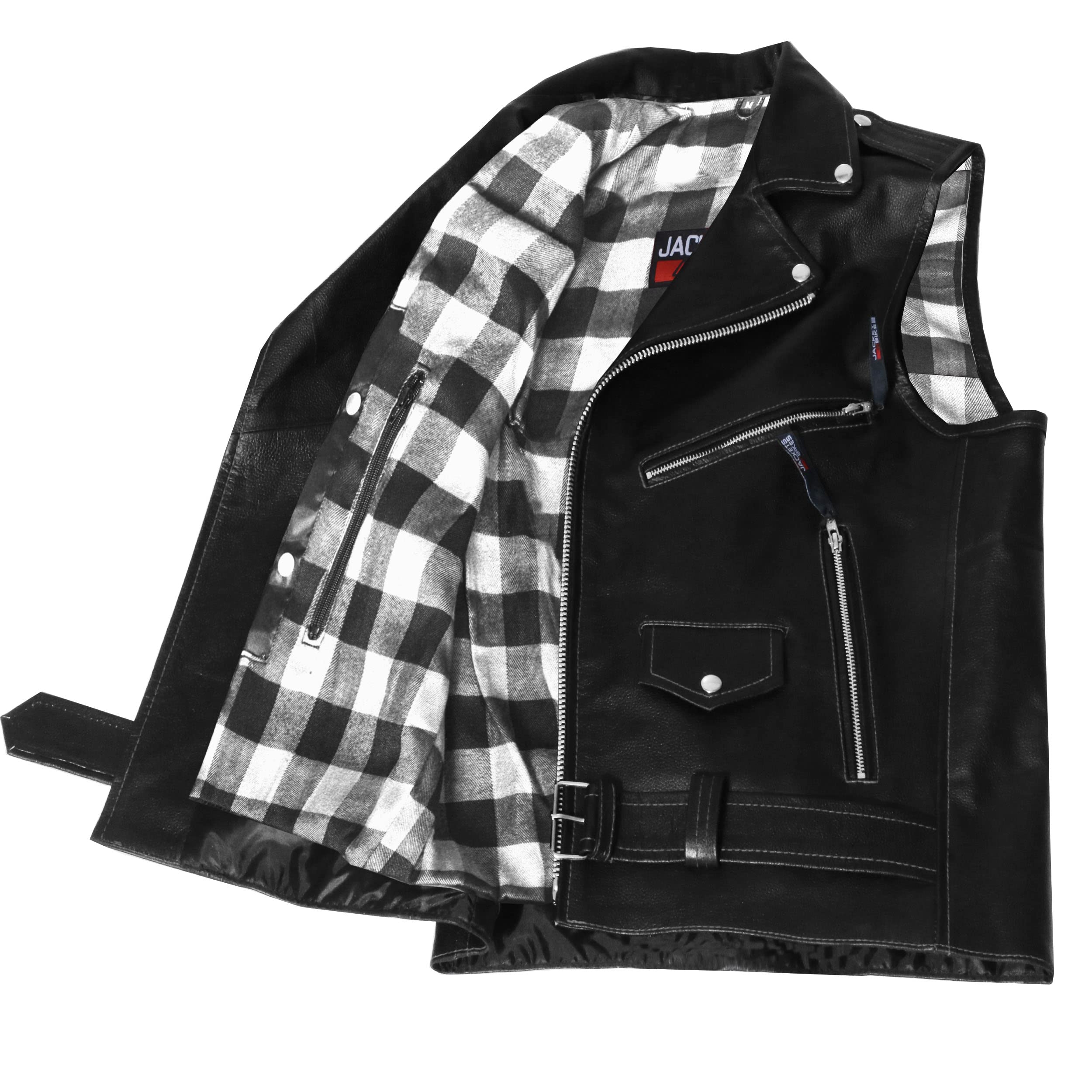 Men'S Classic Cowhide Leather Motorcycle Biker Vest | Concealed Carry Gun Pockets | Vintage Cruiser For Men | Stylish Club Ridin