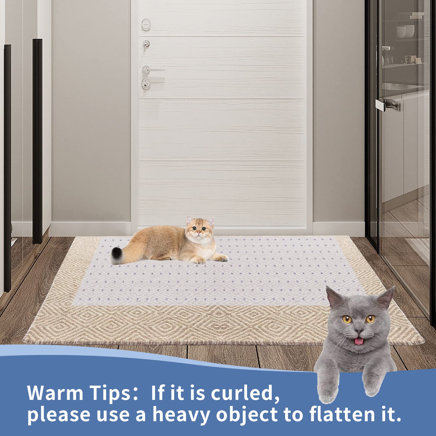 3.6Ft Cat Carpet Protector, Non-Slip Carpet Protector For Pets,Carpet Scratch Stopper From Scratching Carpet At Doorway