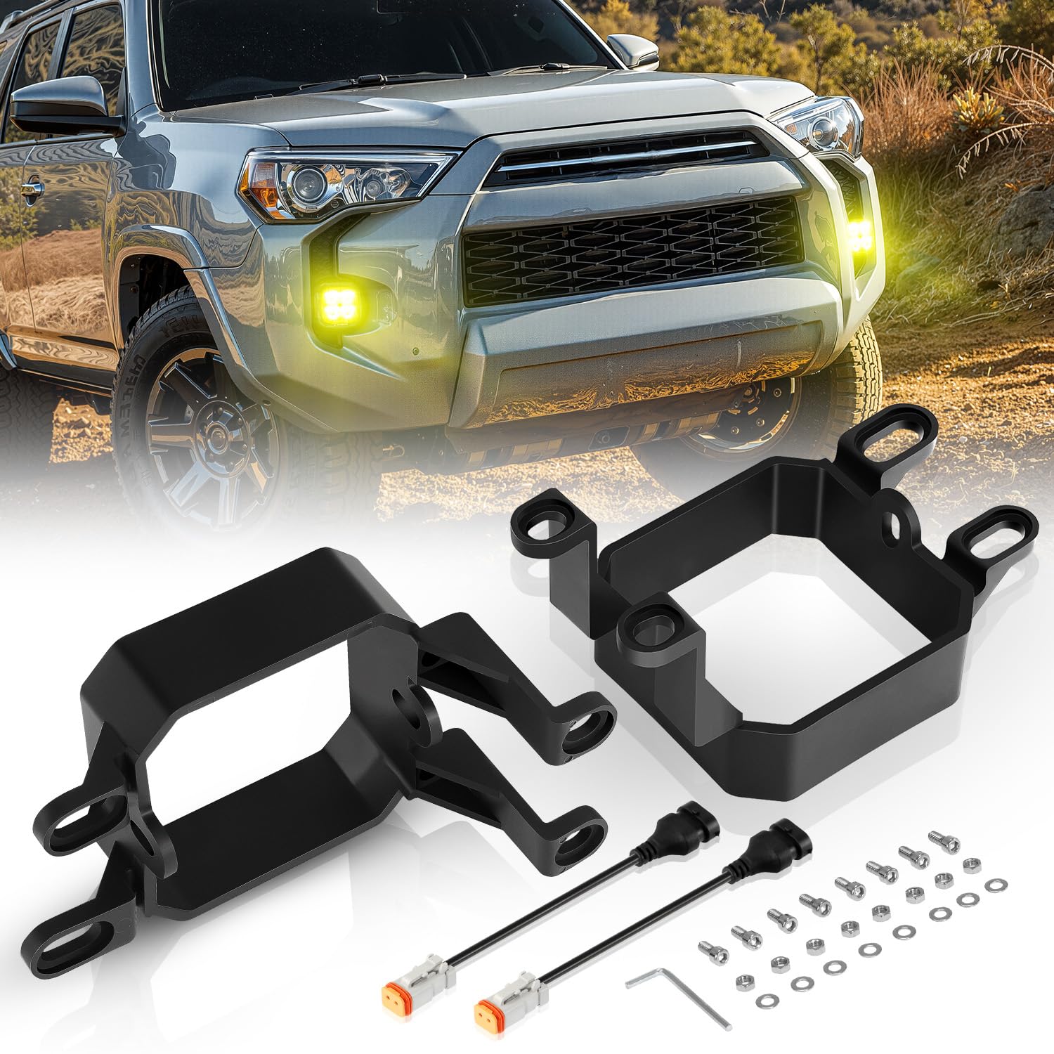 Auxbeam Color Play Series Fog Light Mounting Brackets, For Lexus Toyota Subaru Legacy, Includes Bracket & Adapter, Offroad Light