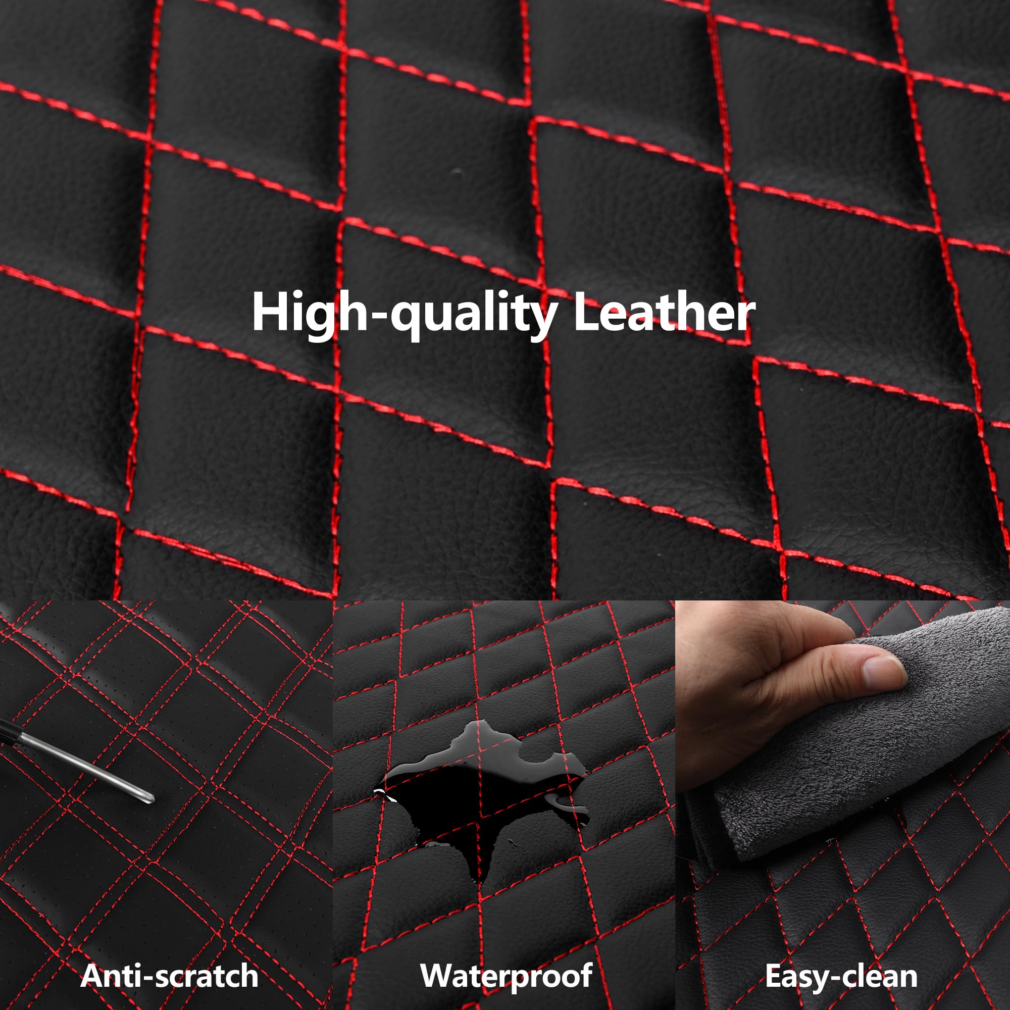 HChengkikz Car Seat Cover,Breathable and Waterproof Leather Seat Covers,Luxury PU Universal Fit Automotive Airbag Compatible for