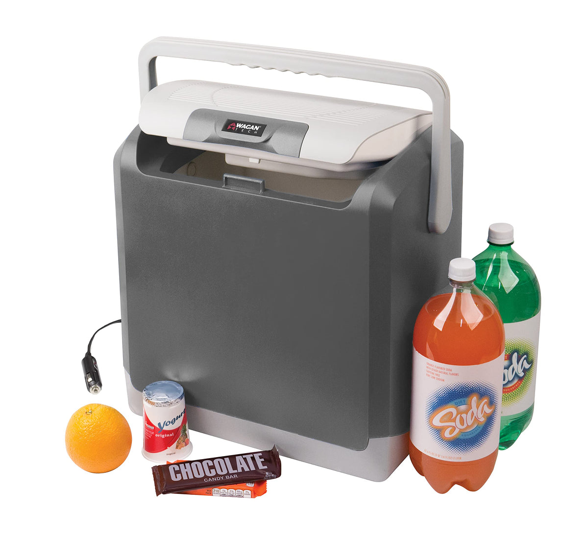 Wagan EL6225 12V Personal Thermoelectric Cooler/Warmer, 24 Liter Capacity, Portable Electric Car Cooler Warmer with 12/24V DC, 1