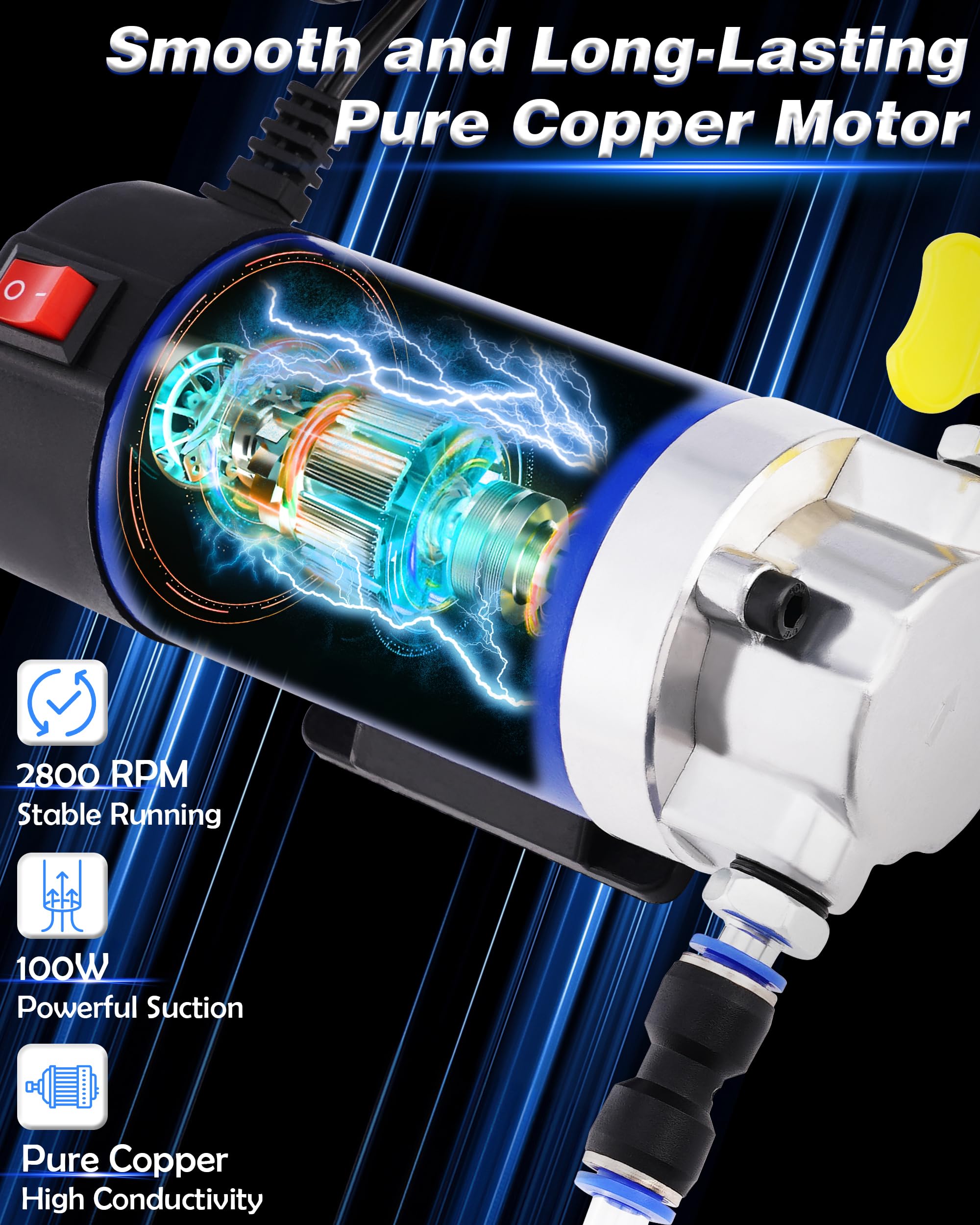 Faitio Oil Extractor Pump 12V 100W, Engine Oil Pump for Oil Change, Fluid Transfer Pump for Engine Oil, Gear Oil, Transmission F