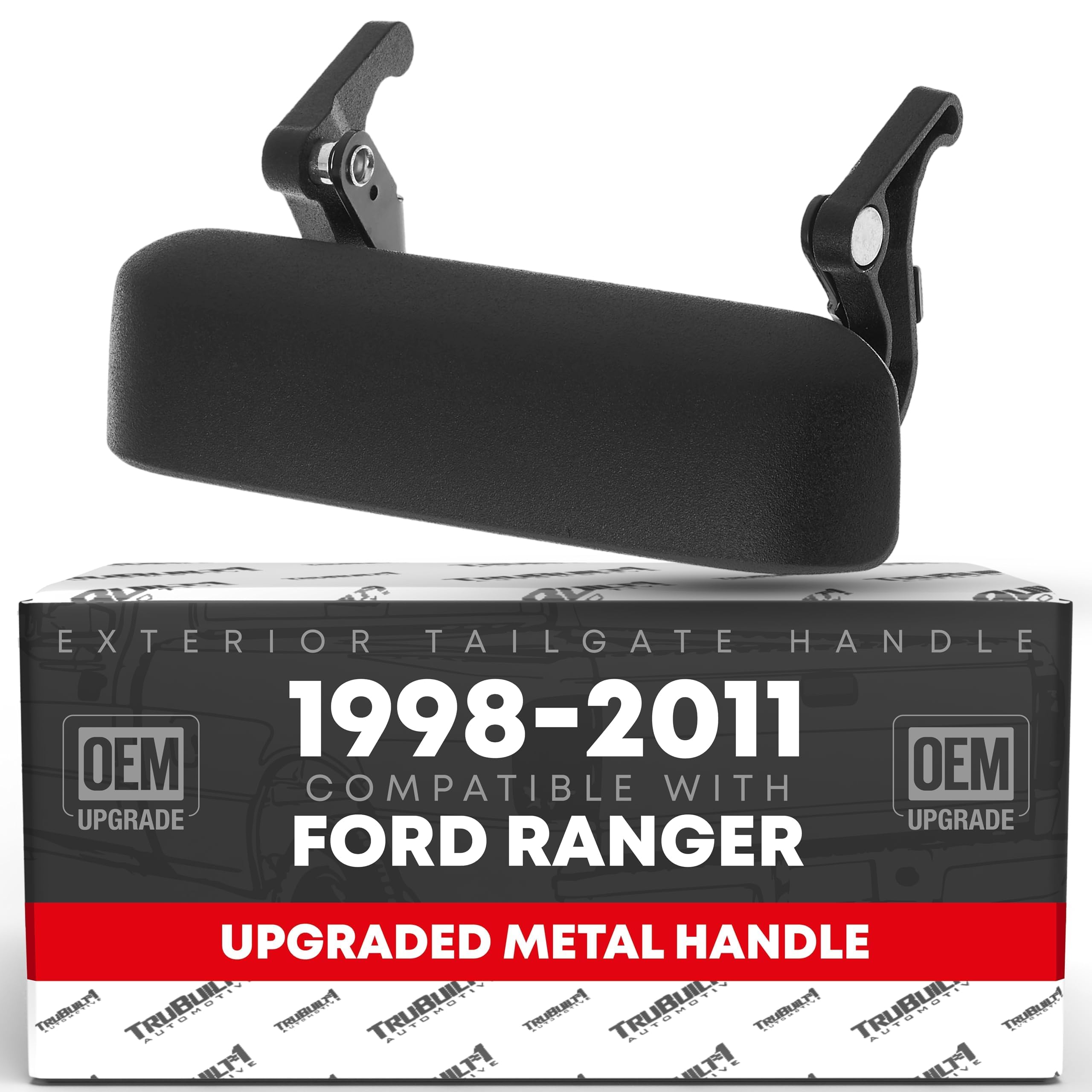 T1A Tailgate Handle Upgraded Metal - Compatible With 1998-2011 Ford Ranger - Textured Black - Oem 1L5Z9943400Aaa, 1L5Z-9943400-A
