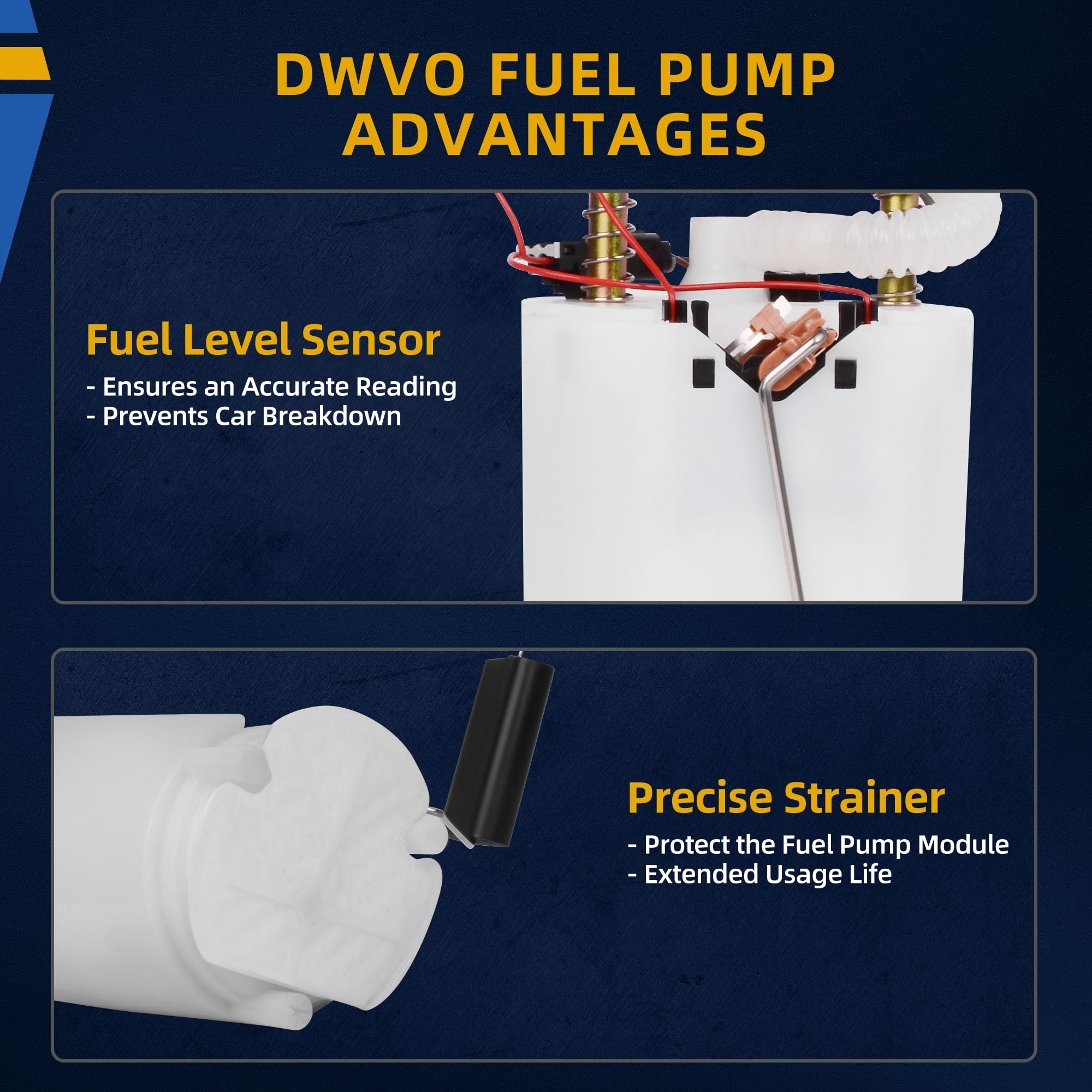 Dwvo Fuel Pump Compatible With 2002-2004 Gmc Envoy, Chevy Trailblazer/Ssr, Oldsmobile Bravada, Isuzu Ascender, Buick Rainier 4.2