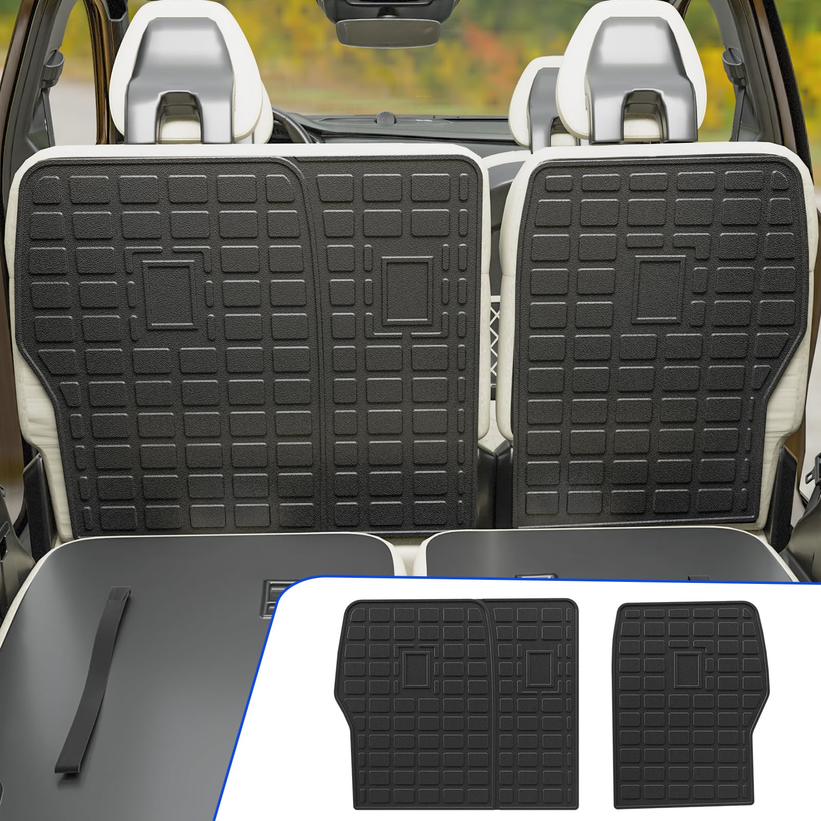 Rongtaod Back Seat Protector Compatible with 2021-2025 Kia Sorento 6&7 Seats Back Seat Cover Kick Mat Cargo Liner Trunk Mat TPE 