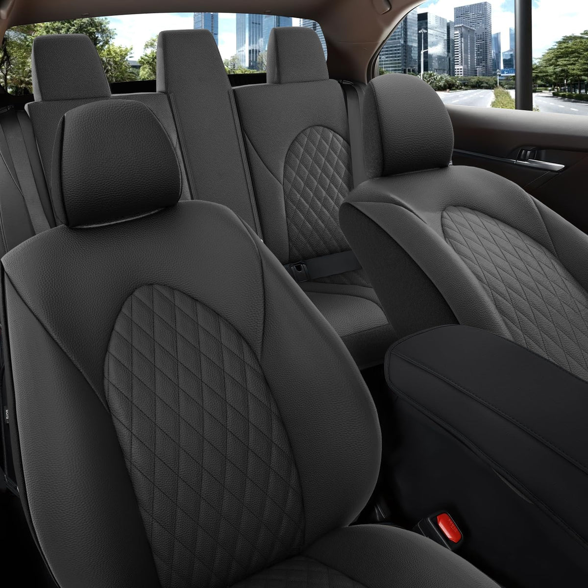 GIANT PANDA Custom Fit Full Set Seat Covers Fit for Toyota Camry 2018 2019 2020 2021 2022 2023 2024 LE,SE,SE Nightshade, 2025 Ca