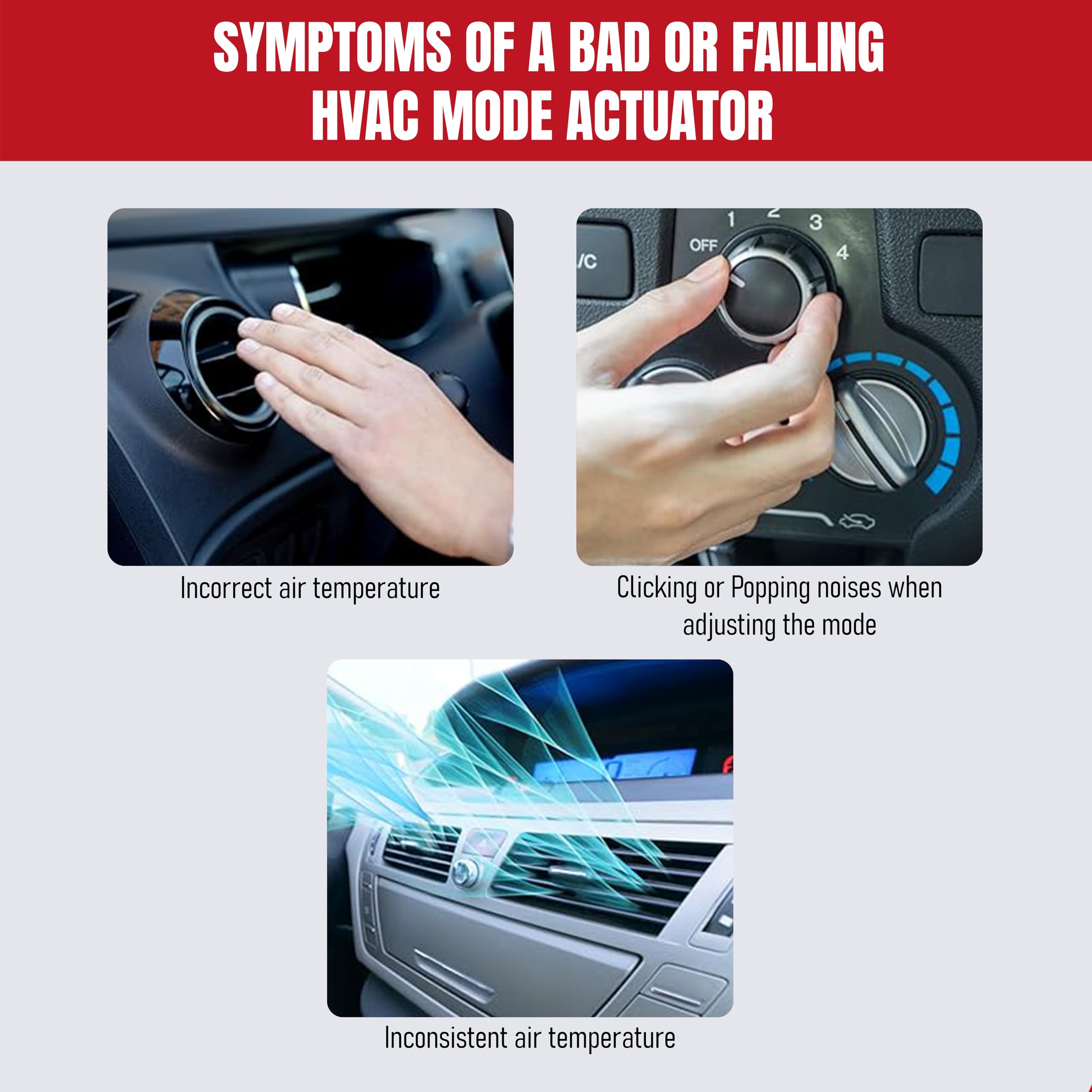 Hvac Blend Door Actuator - Replaces 604-205, 2L3Z19E616Ba, F65Z19E616Ab - Compatible With Ford And Lincoln - 1997-2003 F150, Exp