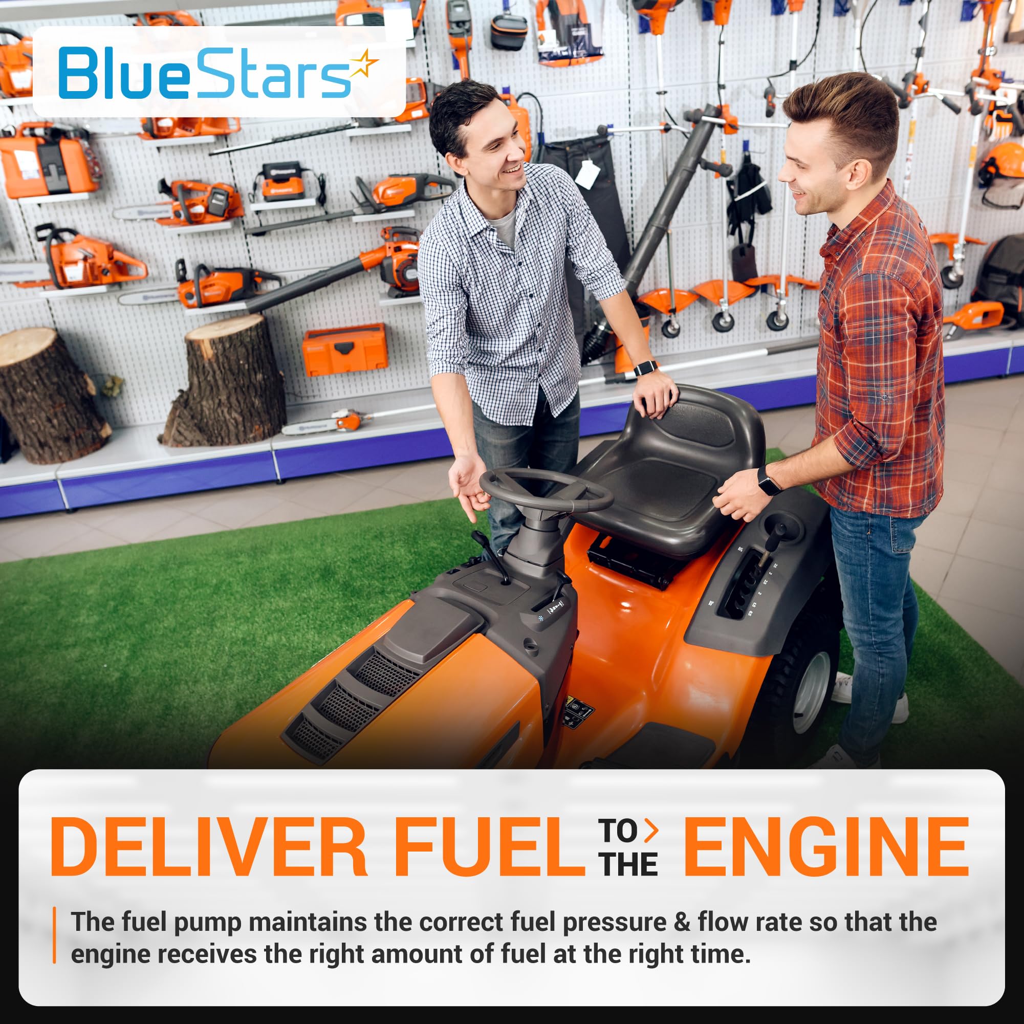 BlueStars 808656 491922 Fuel Pump with Fuel Filter - For BS 691034 692313 808492 Kawasaki 49040-7001 Kohler 24 393 04-S 24 393 1