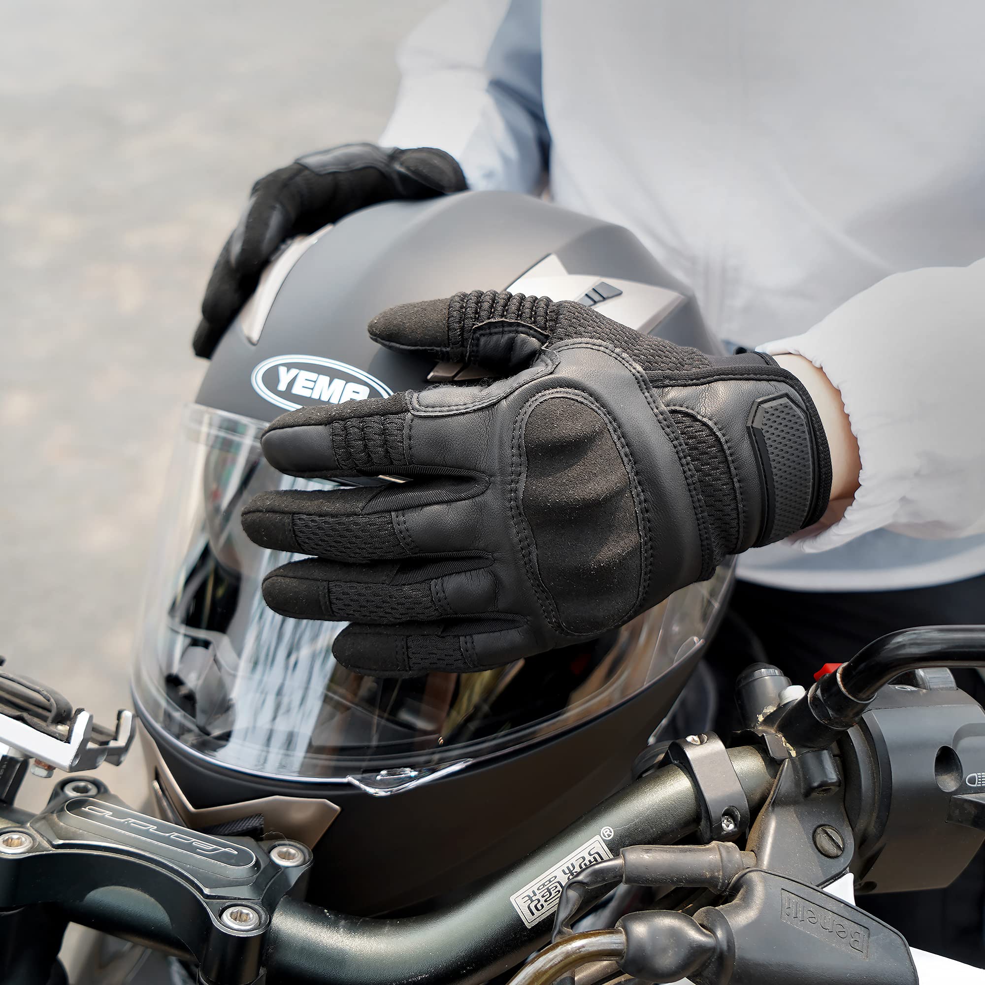 Axbxcx Touch Screen Full Finger Gloves For Motorcycles Cycling Motorbike Atv Bike Camping Climbing Hiking Work Outdoor Sports Me