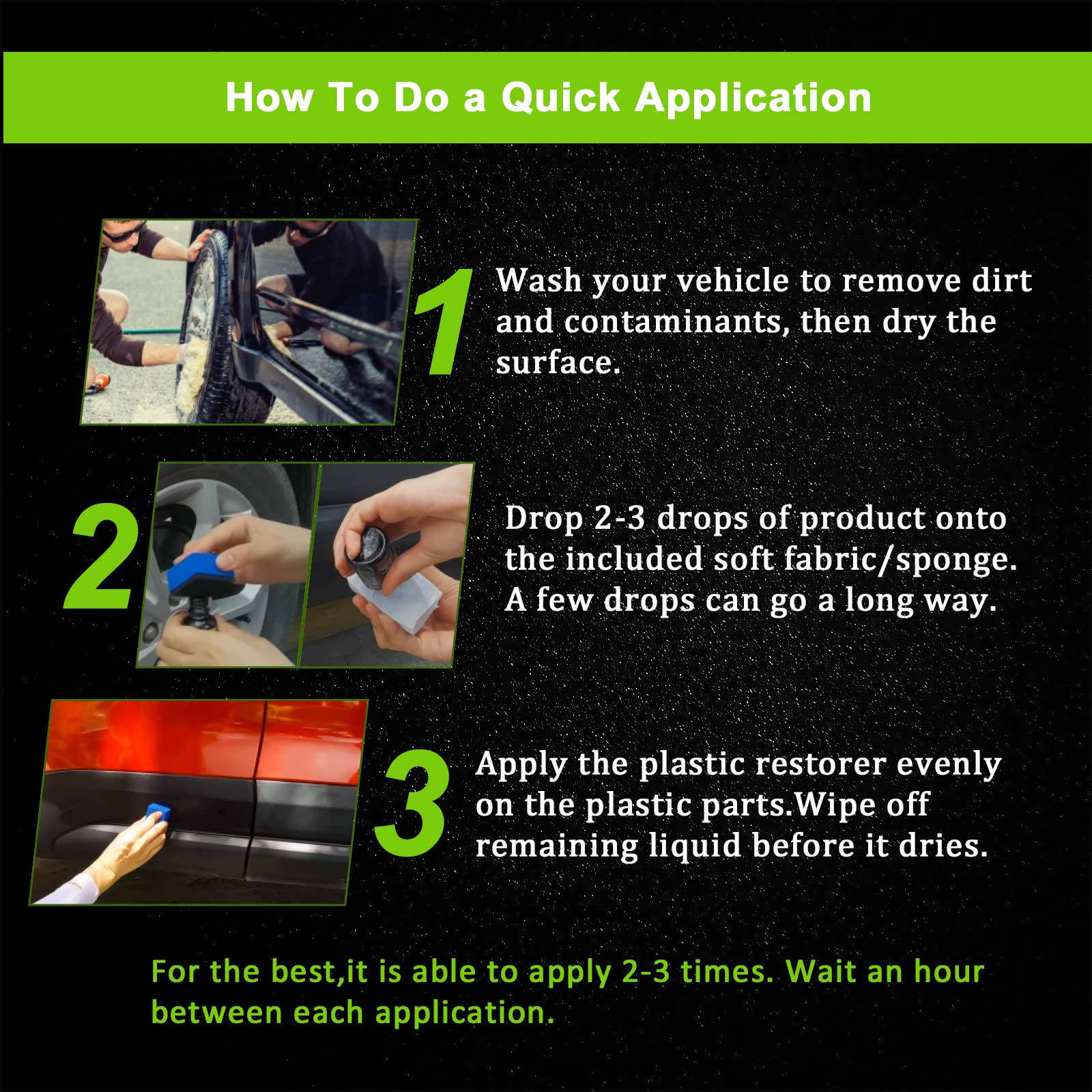 Followin Plastic Restorer For Cars, Plastic Coating Exterior Black Trim Restorer, Ceramic Coating, Resists Water, Dirt, Not Dres