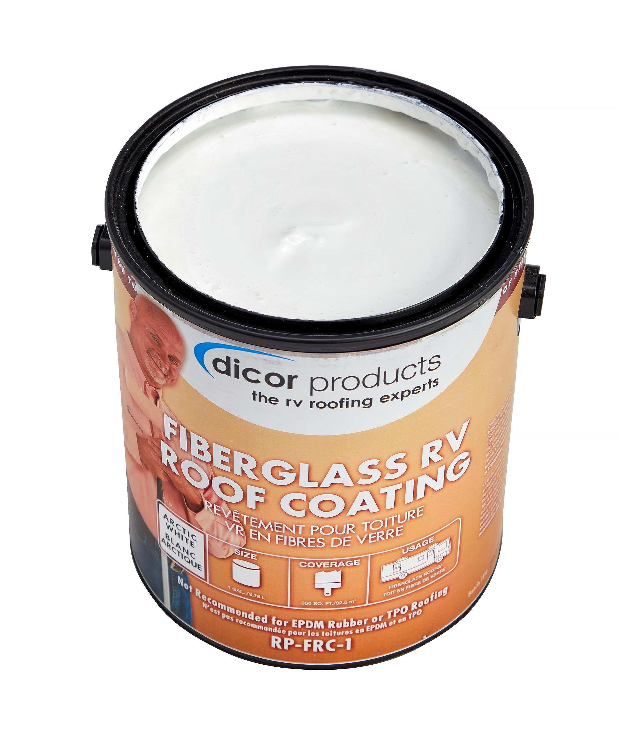 Dicor Rp-Frc-1 Fiberglass Rv Roof Coating System - White, 1 Gallon