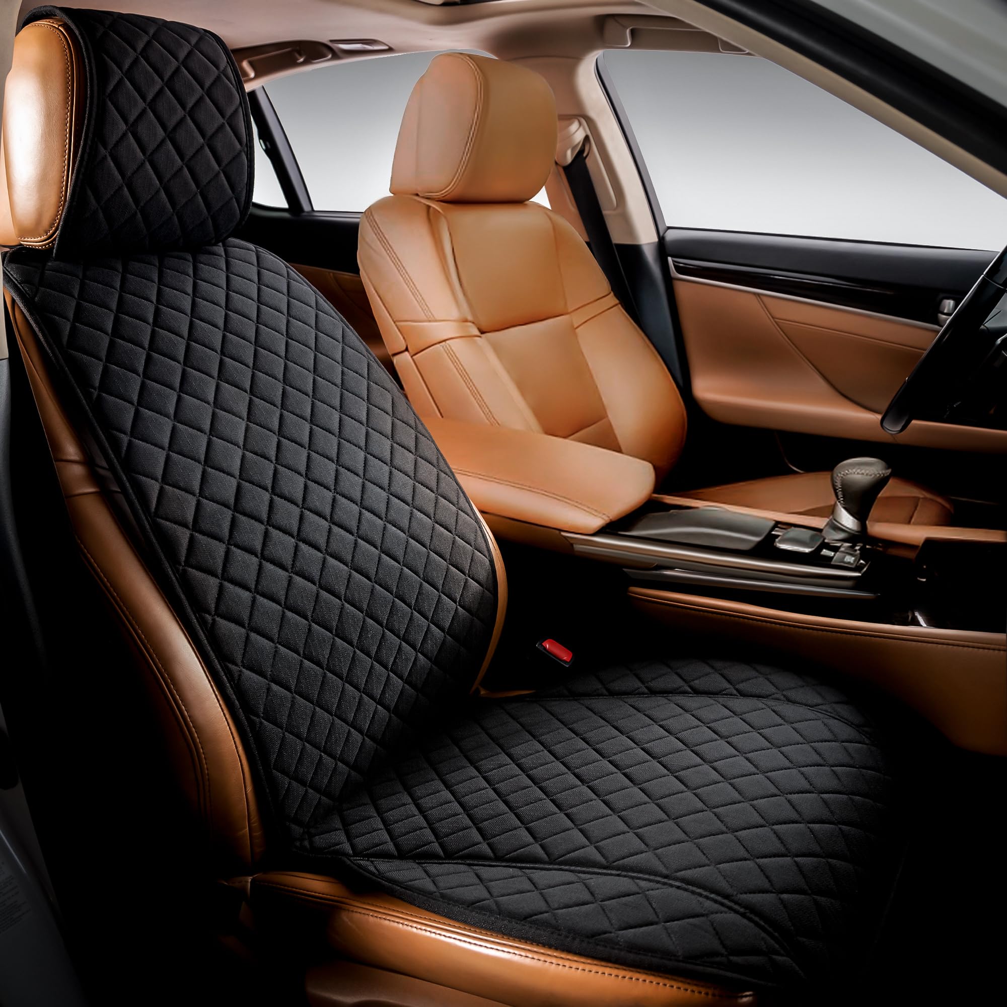 Ivicy Linen Car Seat Cover For Cars - Non-Slip Soft & Breathable - Front Car Seat Protector Covers Universal Fits Most Automotiv