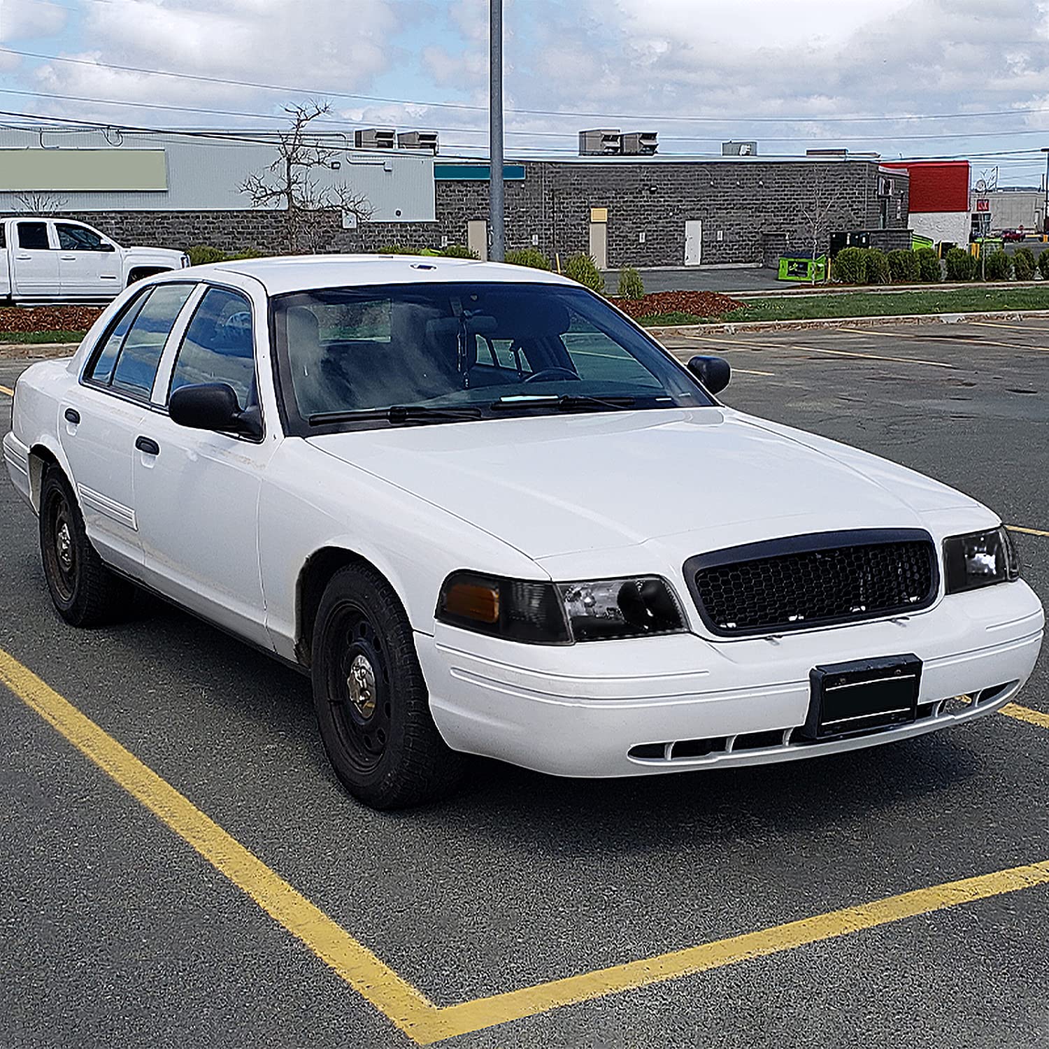 Spec-D Tuning Black Housing Clear Lens Headlights + Corner Lights Compatible With 1998-2011 Ford Crown Victoria L+R Pair Head Li