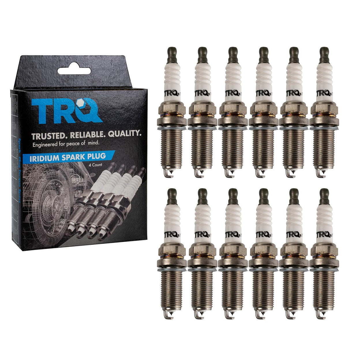 Trq Iridium Spark Plugs Engine Tune Up Ignition Kit 12 Piece Set Compatible With 2005-2009 Audi A8 Quattro 1994 Bmw 750Il 2003 7