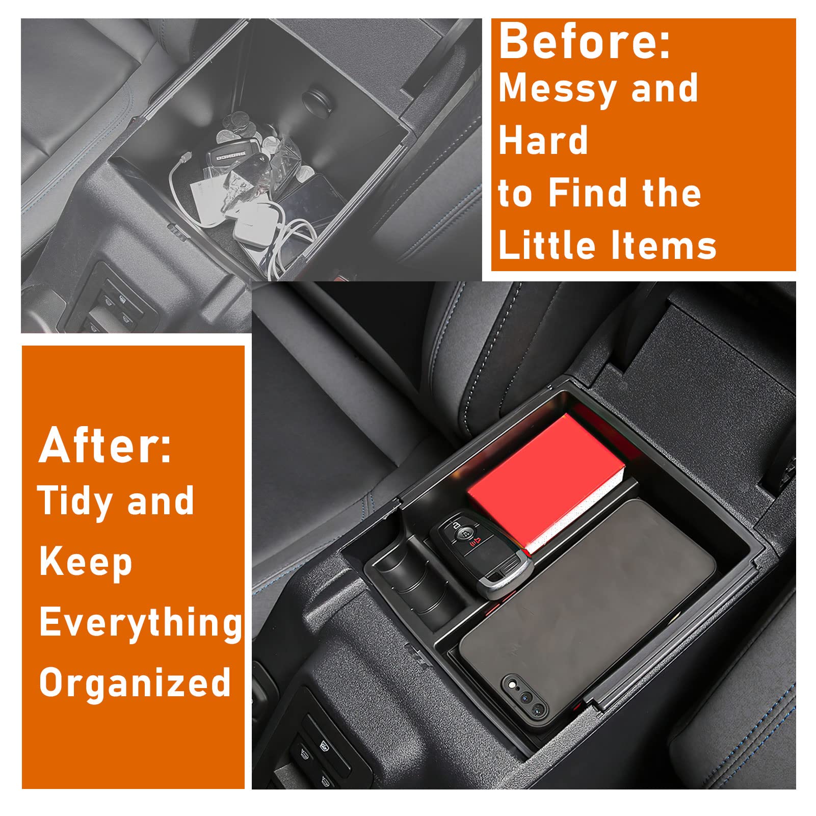 Wdg For Ford Bronco Accessories 2021 2022 2023 2024, Center Console Storage Organizer And Door Handle Storage Box, Insert Tray A