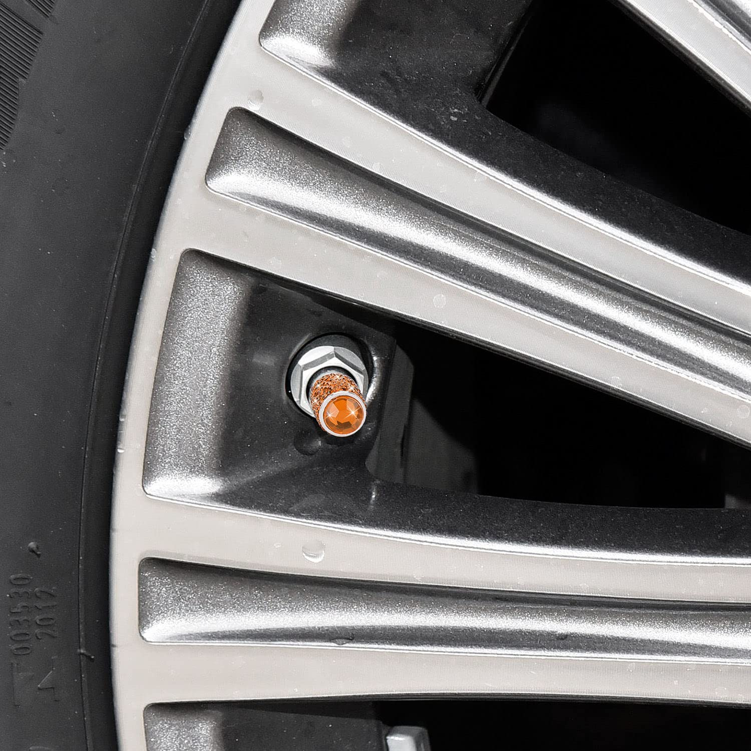 Tobequeen Bling Car Tire Valve Caps, 4 Pack Handmade Crystal Rhinestone Diamond Tire Caps Universal Dustproof Accessories For Ca