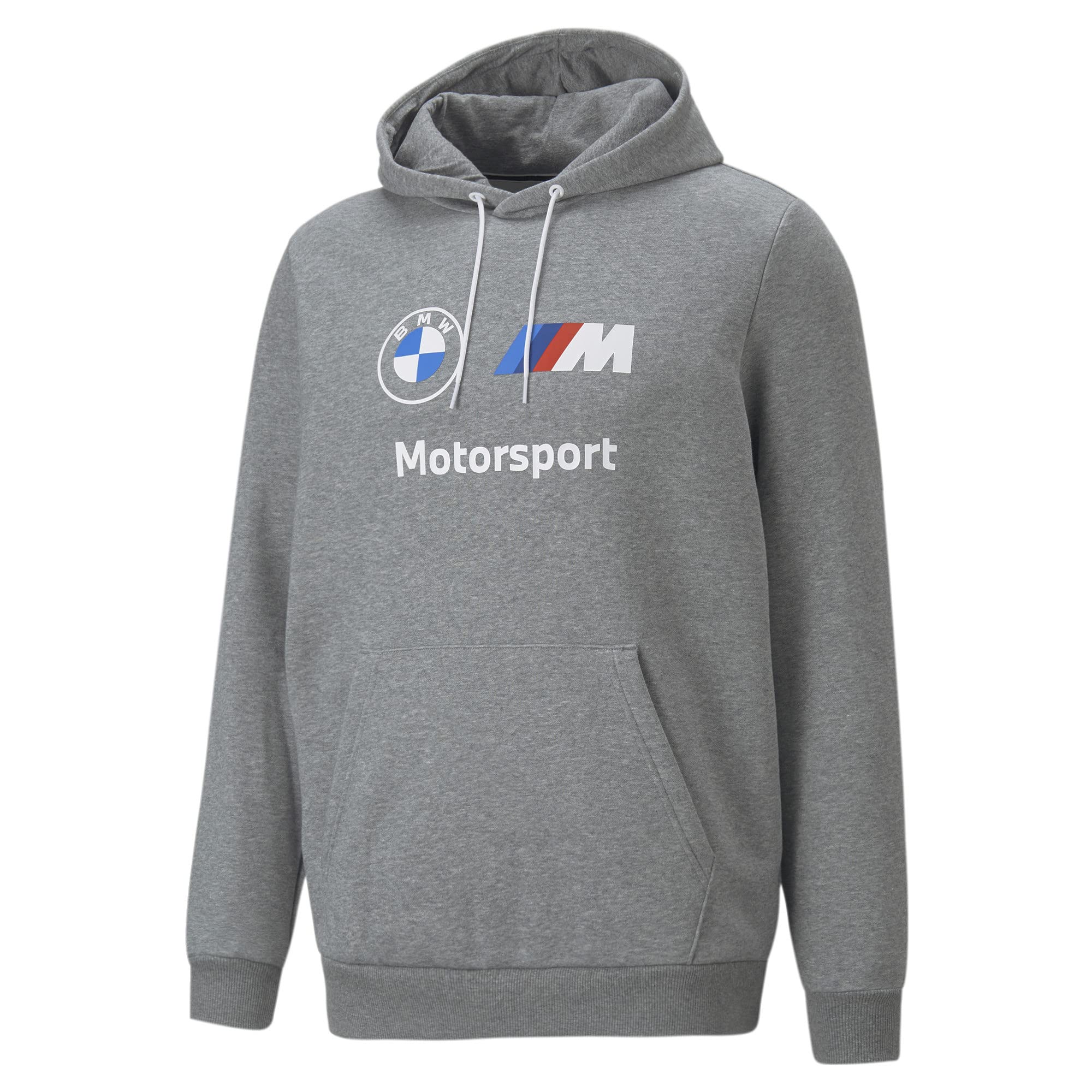 PUMA Men's Standard BMW M Motorsport Essentials Fleece Hoodie, Medium Gray Heather 1.0, Small
