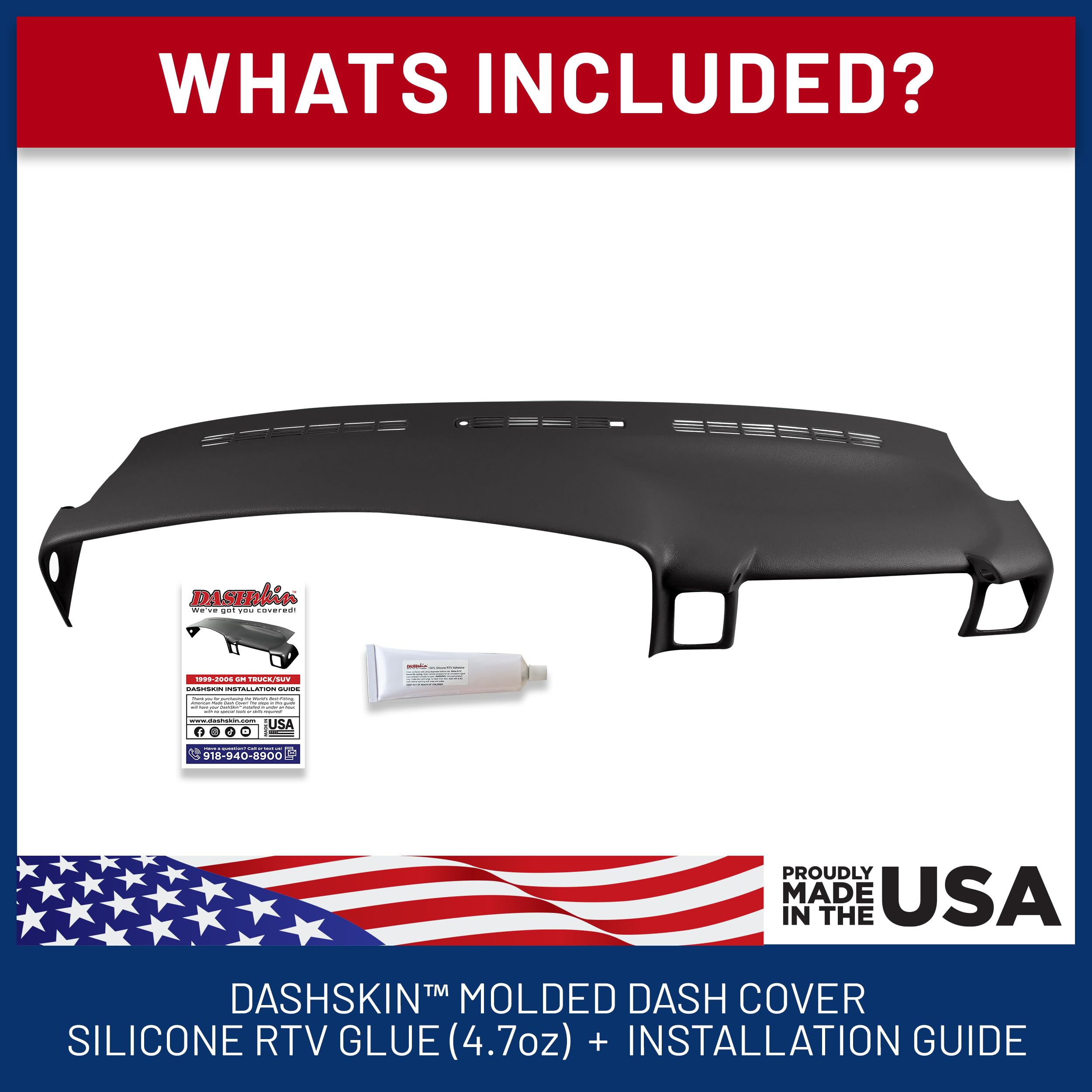 Dashskin Molded Dash Cover Cap Compatible With 2000-2006 Tahoe Suburban Yukon Avalanche & 1999-2006 Silverado Sierra In Graphite