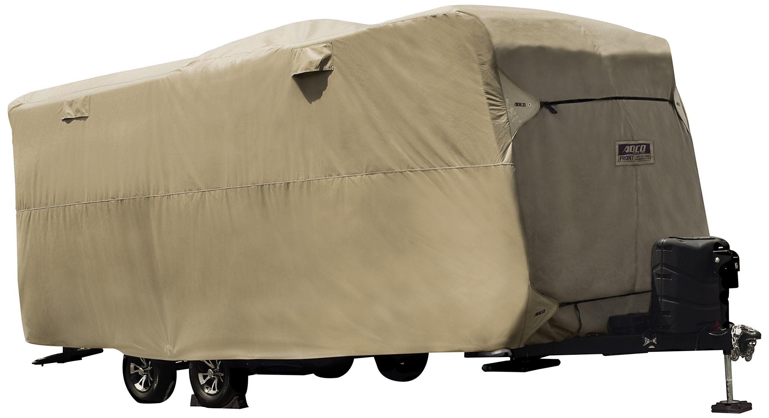 Adco By Covercraft 74839 Storage Lot Cover For Travel Trailer Rv, Fits 15'1''-18', Tan
