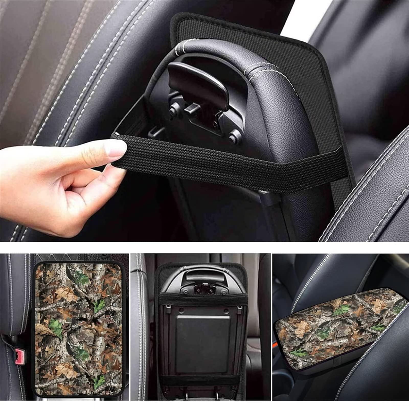 Dreaweet Camo Hunting Car Console Armrest Cover, Neoprene Center Console Pad Covers Cushion Soft Car Arm Rest Box Cover Protecto