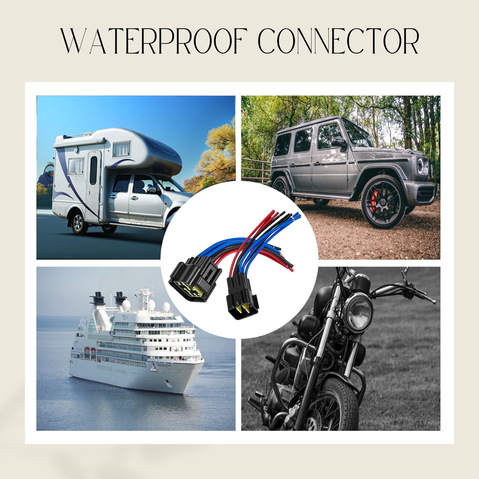 Zhofonet 9 Pin Waterproof Connector,Waterproof Electrical Car Auto Wire Connector,16Awg Male Female Quick Disconnect Wire Connec