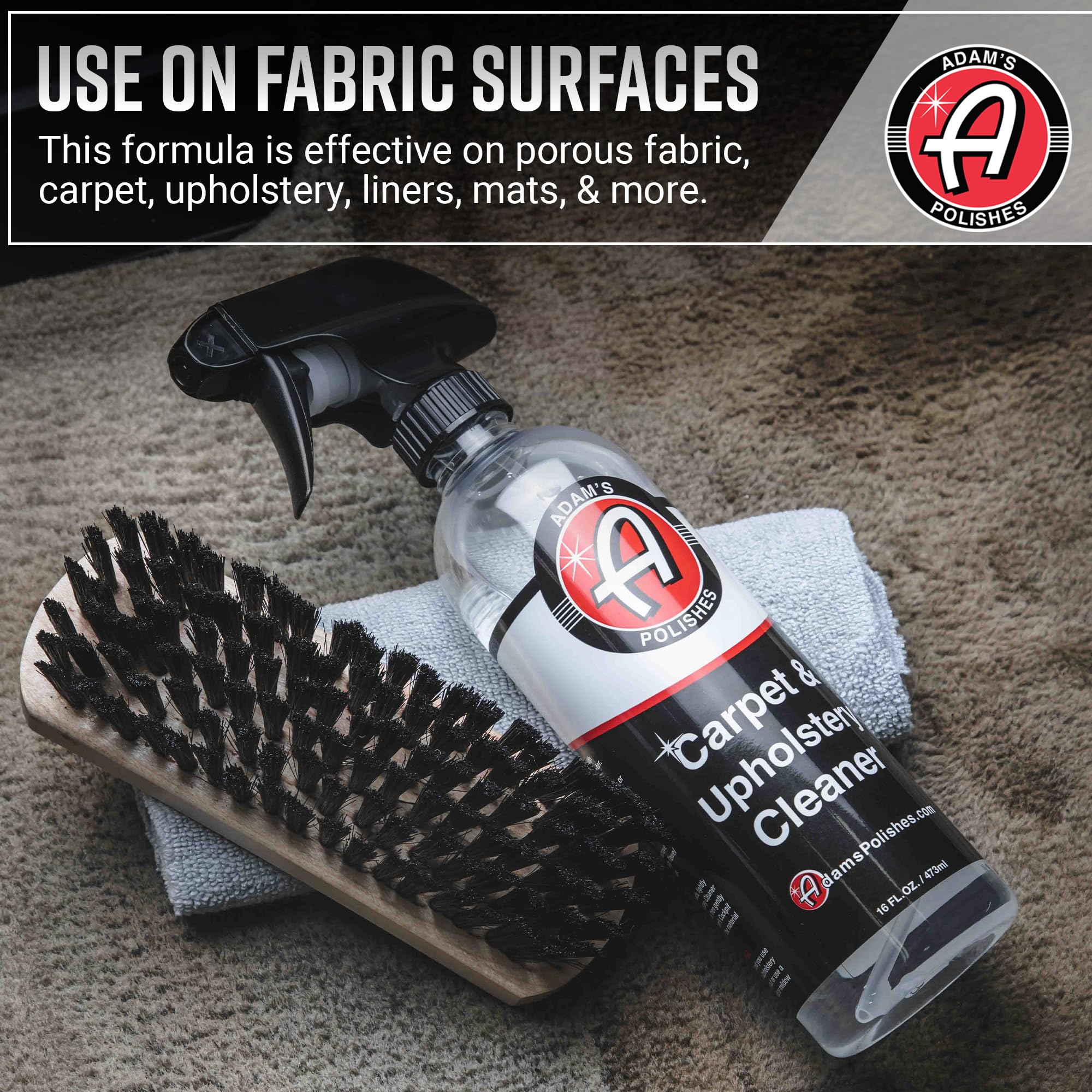 Adam'S Polishes Carpet & Upholstery Cleaner - Powerful Carpet Cleaner For Auto Detailing | Cloth, Upholstery & Fabric Car Interi