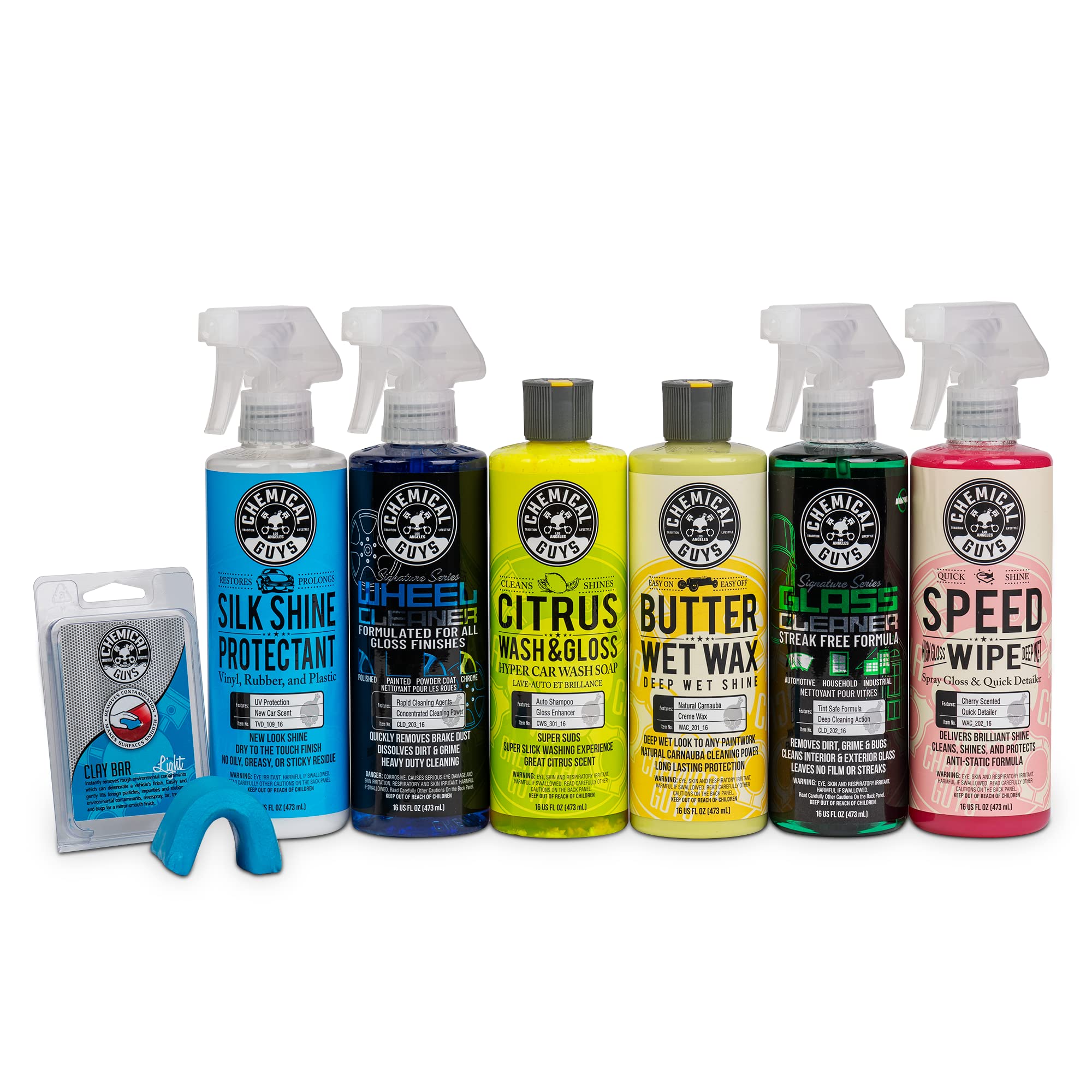 Chemical Guys Hol124 Car Cleaning Kit, 7 Items Including (6) 16 Oz. Chemicals