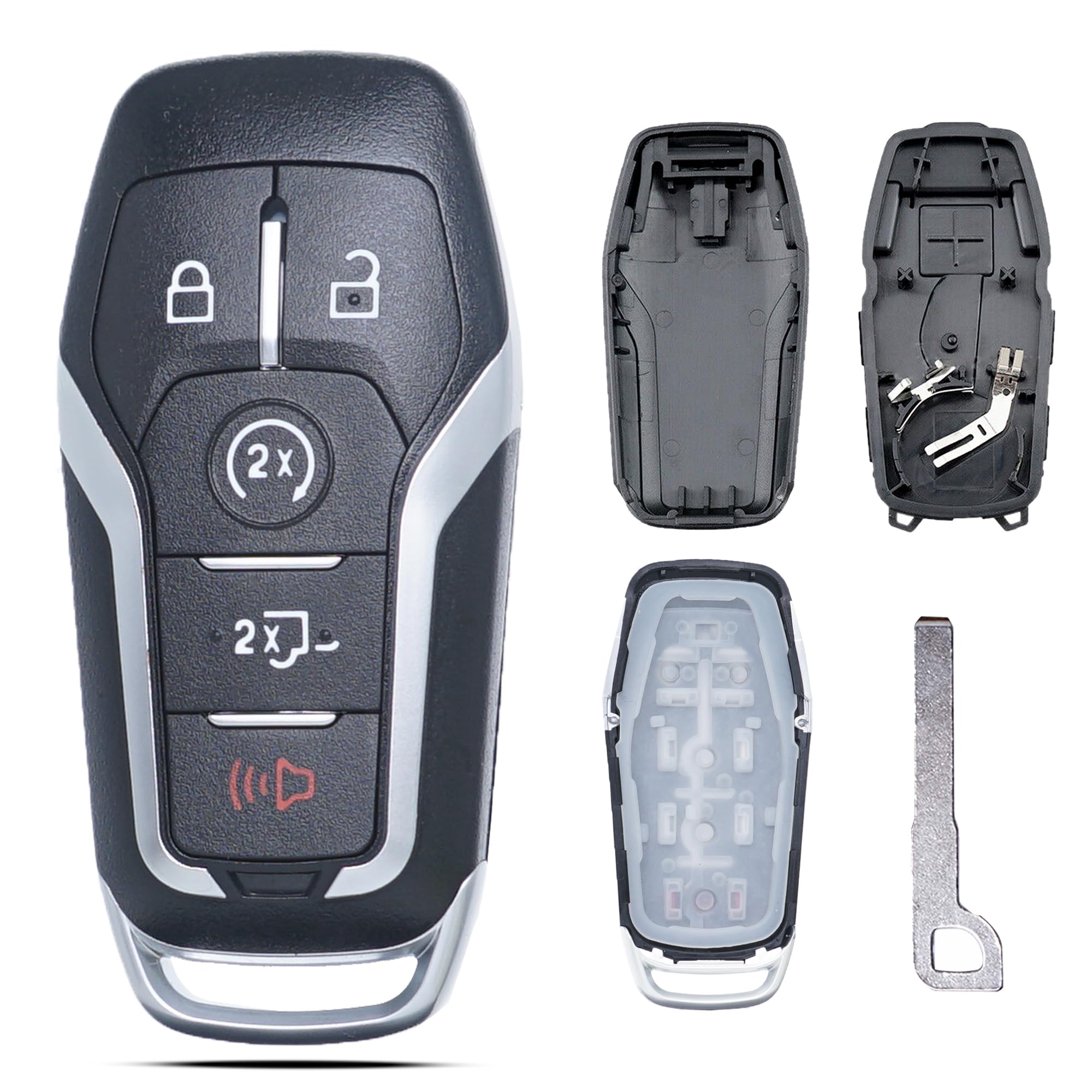 SUPALAND Key Fob Shell Case Cover Replacement Fits for Ford F150 F250 F350 F450 F550 Trucks 2015 2016 2017 Keyless Entry Remote 