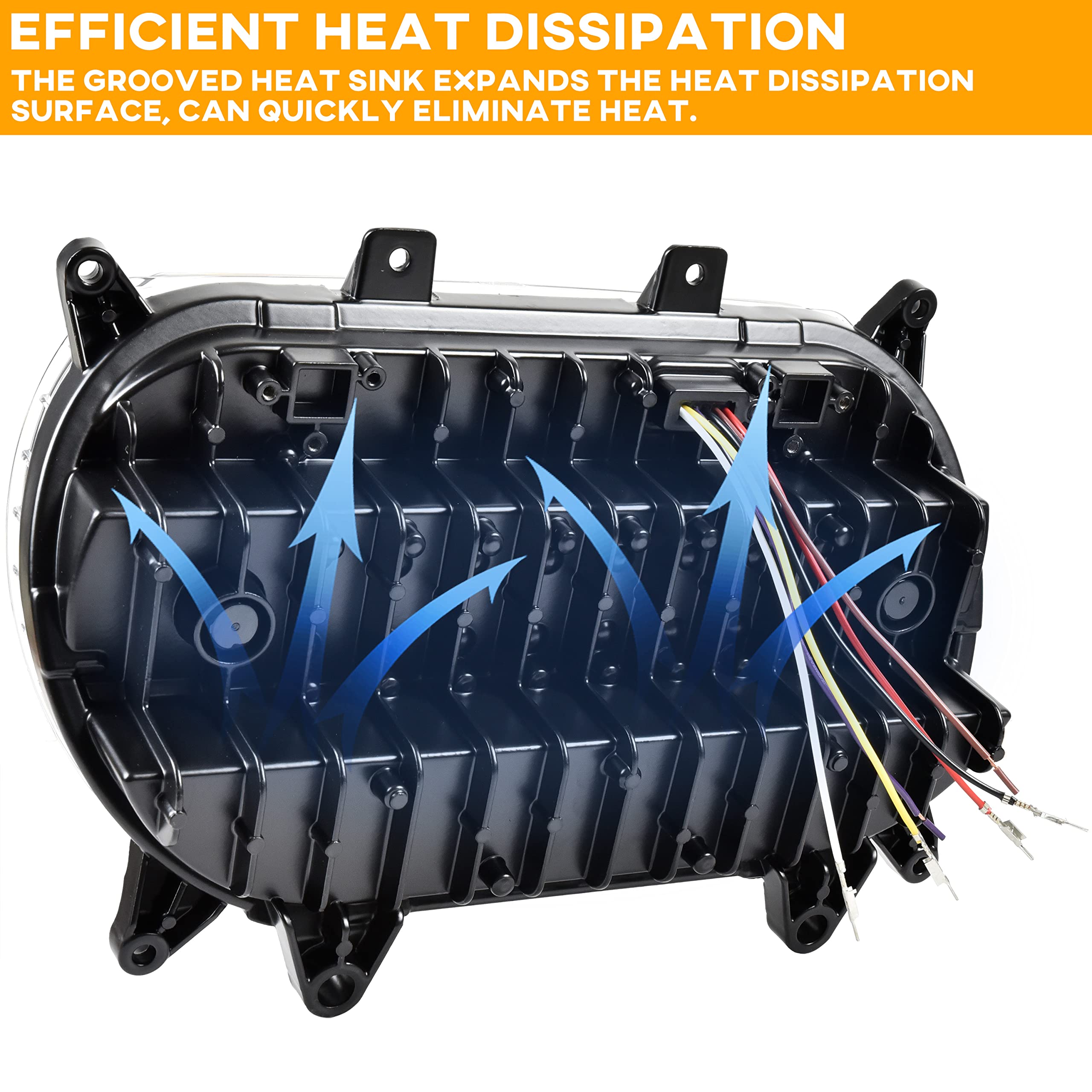 VEISUTOR LED Headlight for Road Glide 15-20, LED Head Light Headlamp Front Lamp with High Low Beam Turn Signal Light White Runni