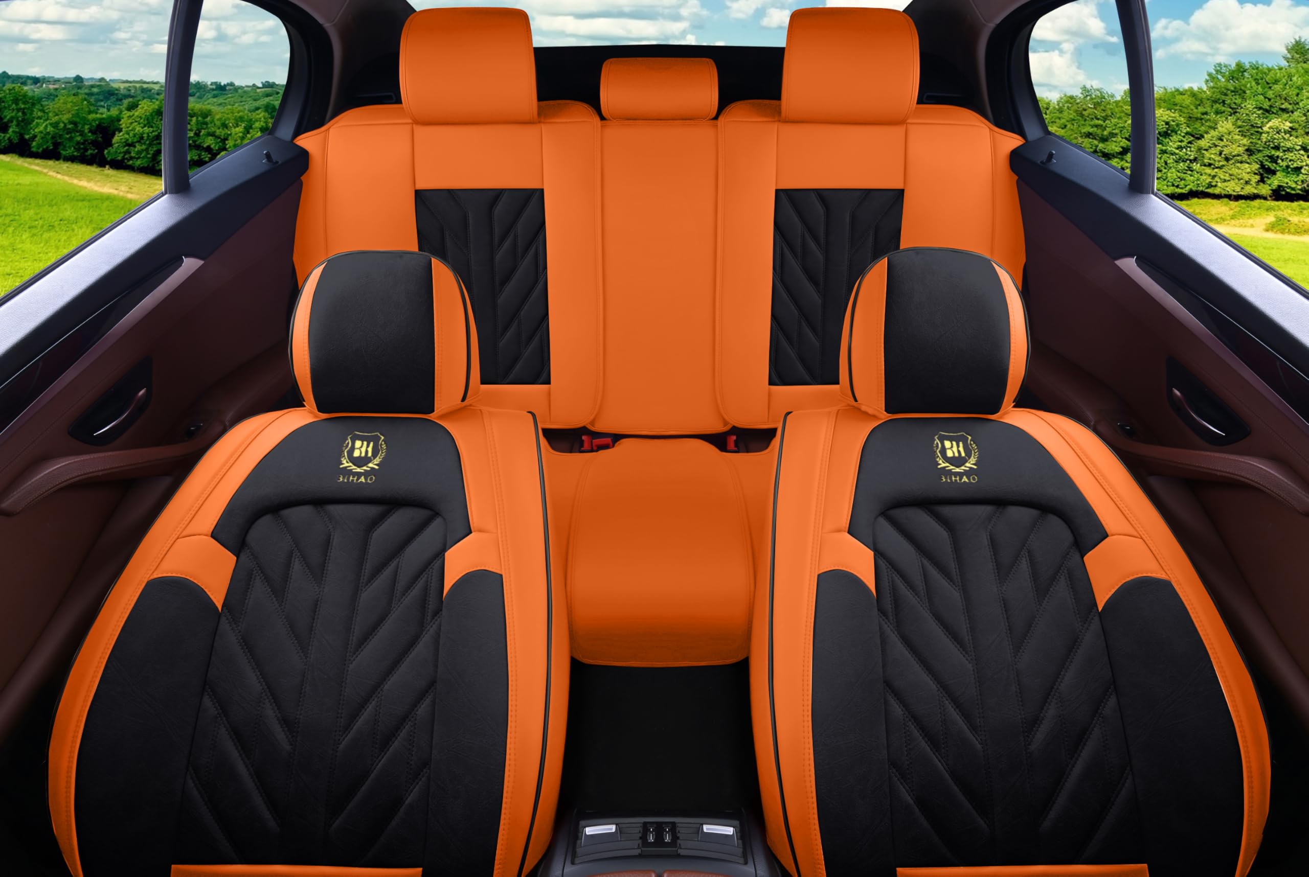 MM01 Seat Covers 5-Seater Full Set Suitable for Most Cars,Cars,SUV, Pickup Ttrucks, Airbags CompatibleCar Seat Cushion Protector