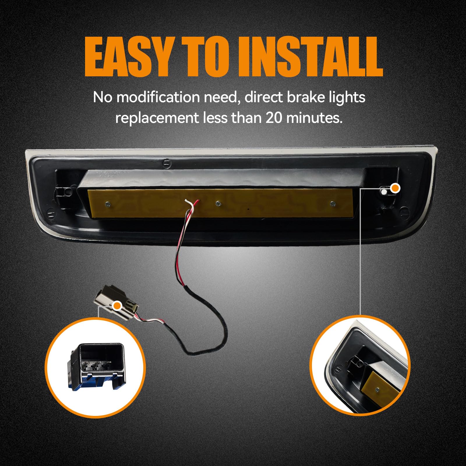 Cxdar Third 3Rd Brake Light Led For 2014-2018 Chevy Silverado/Gmc Sierra 1500 2500Hd 3500Hd, High Mount Rear Brake Lights Assemb