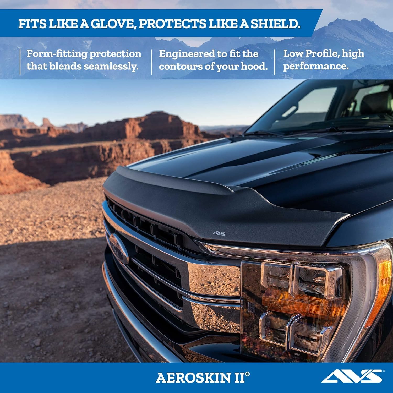 Auto Ventshade [Avs] Aeroskin Ii / Hood Protector | Fits 2016 - 2023 Toyota Tacoma, 1 Pc. | Textured Black - 436079