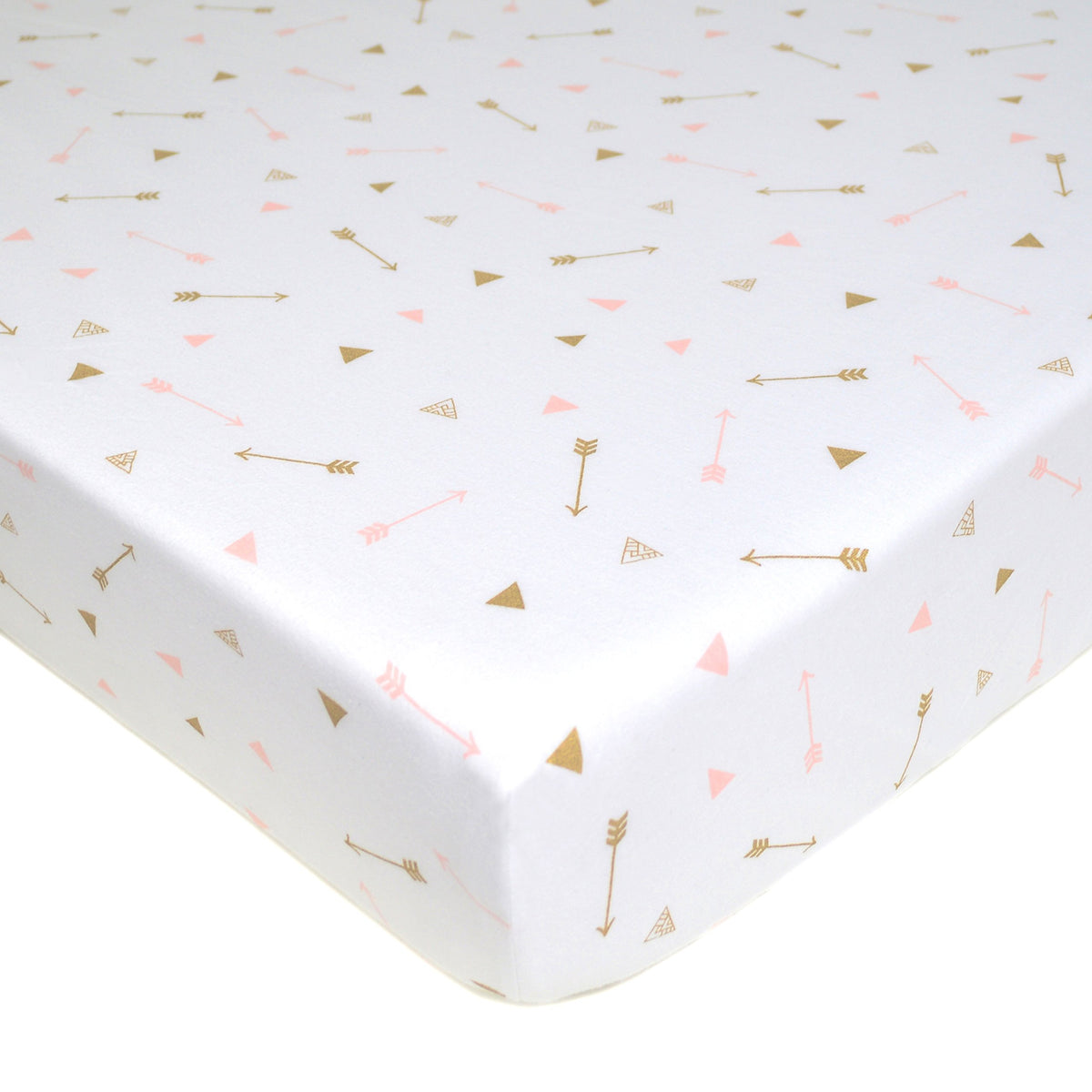 Tl Care Printed 100 Cotton Jersey Knit Fitted Crib Sheet For Standard Crib And Toddler Mattresses, Gold And Pink Arrows, For Boy