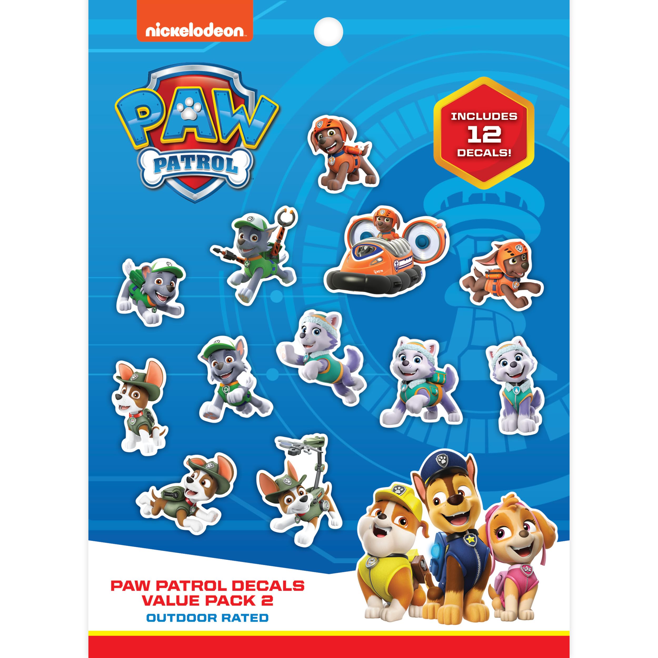 Paw Patrol Decals - Set Of 12 Rocky Zuma Tracker Everest Vinyl Stickers For Kids And Adults - Vinyl Decals For Laptop, Tumbler,