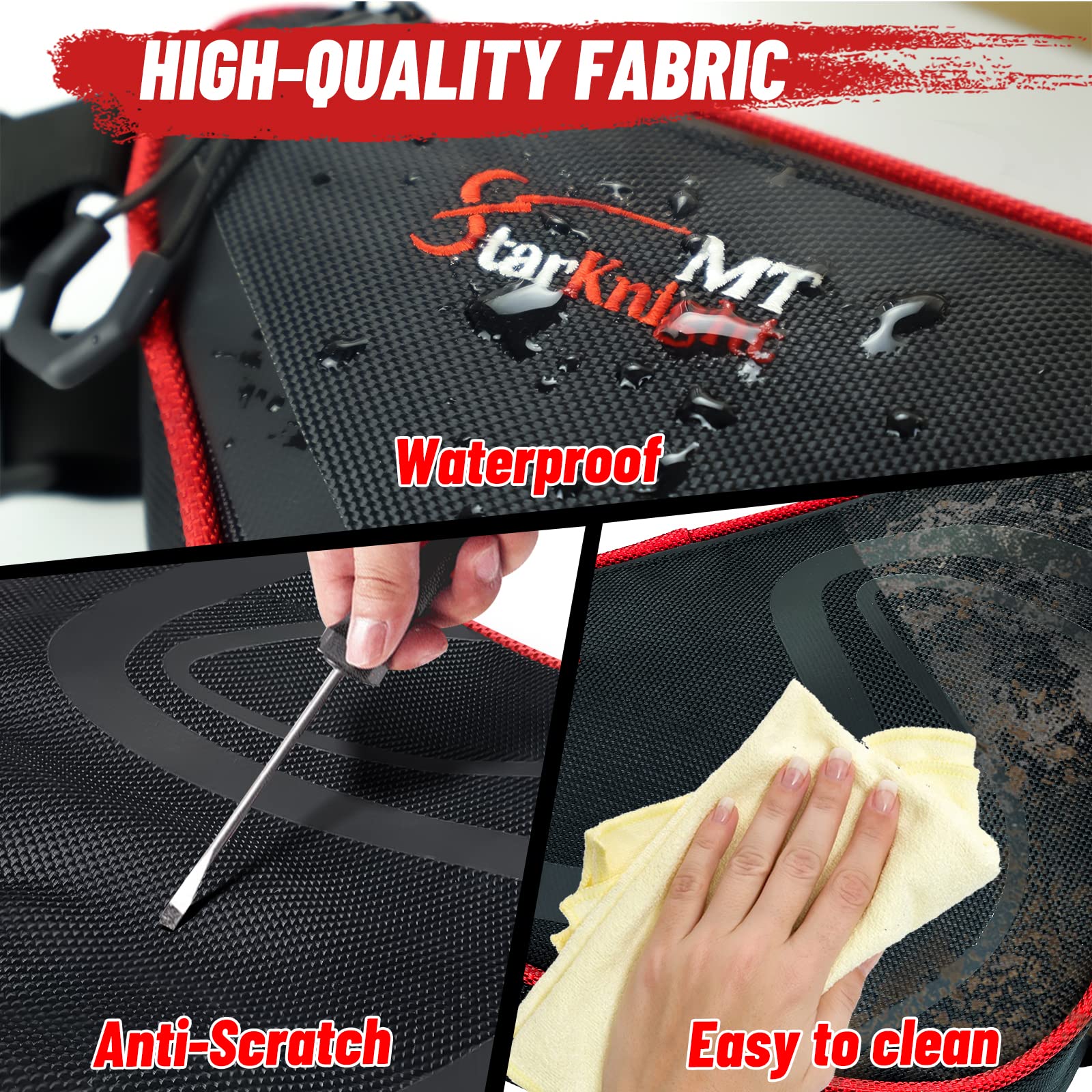 StarknightMT 2 Packs Universal UTV Roof Storage Bag, Triangle Bike Bag Waterproof UTV Overhead Bag Fits 1.75'' to 2'' Roll Bar C