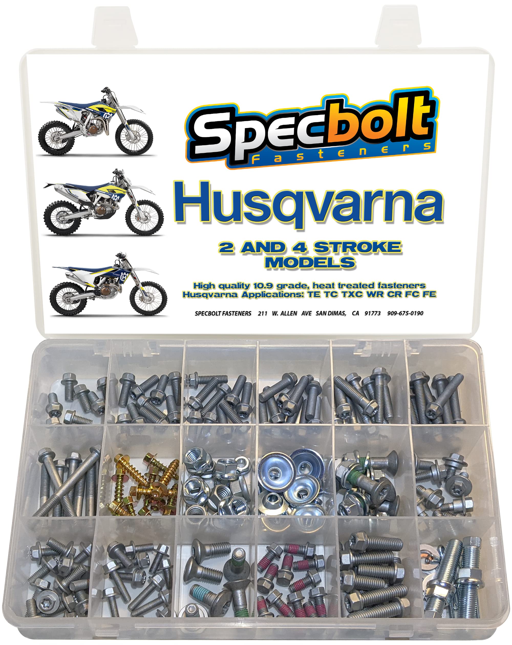 250Pc Specbolt Fasteners Brand Bolt Kit. Fits Husky And Related Brands. This Includes 2 Strokes: 50 65 85 125 250 300 550 4 Stro