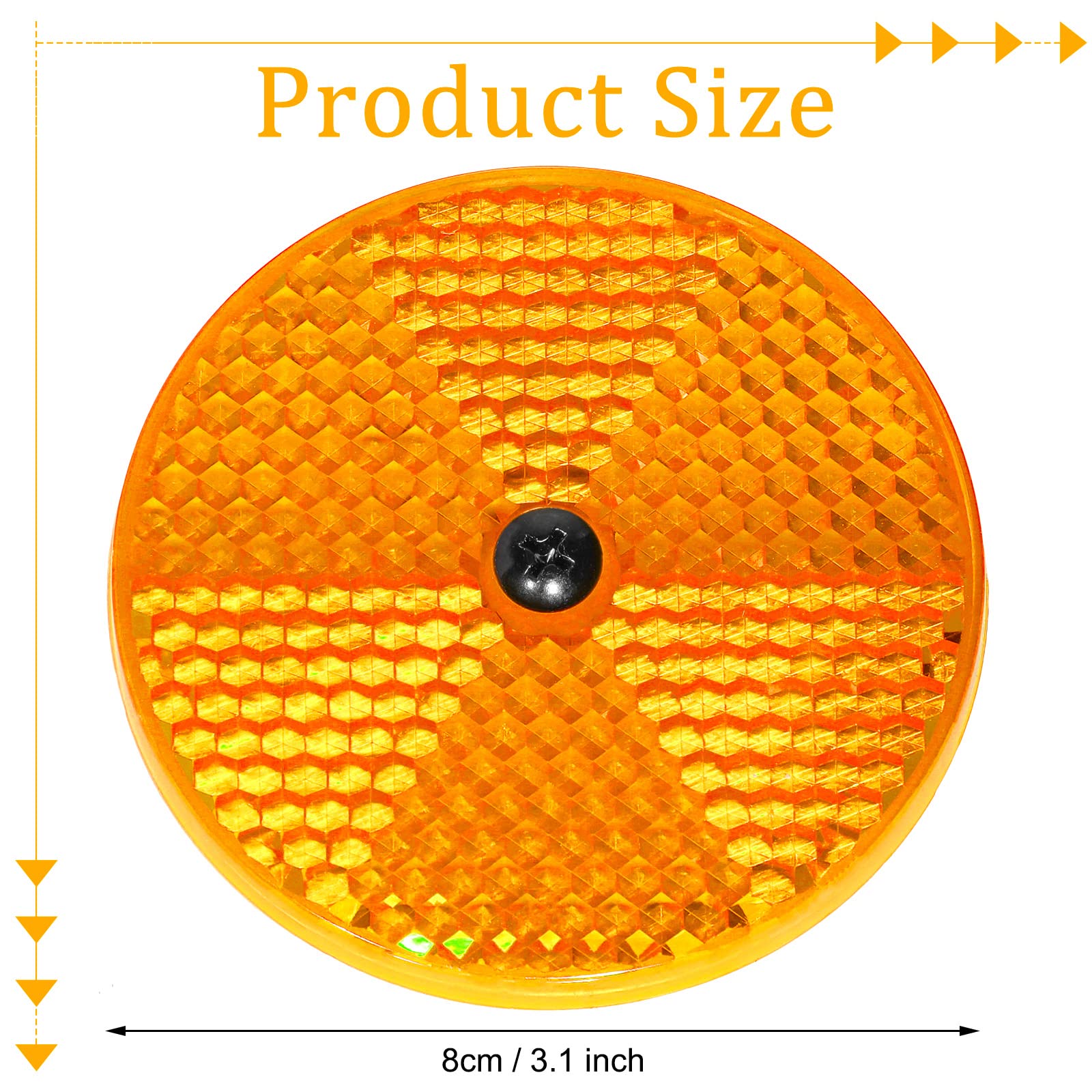 15 Pack 3.165 Inch Round Front Reflector Driveway Trailer Reflectors Reflective Mailbox Reflector Safety Reflectors for Post wit