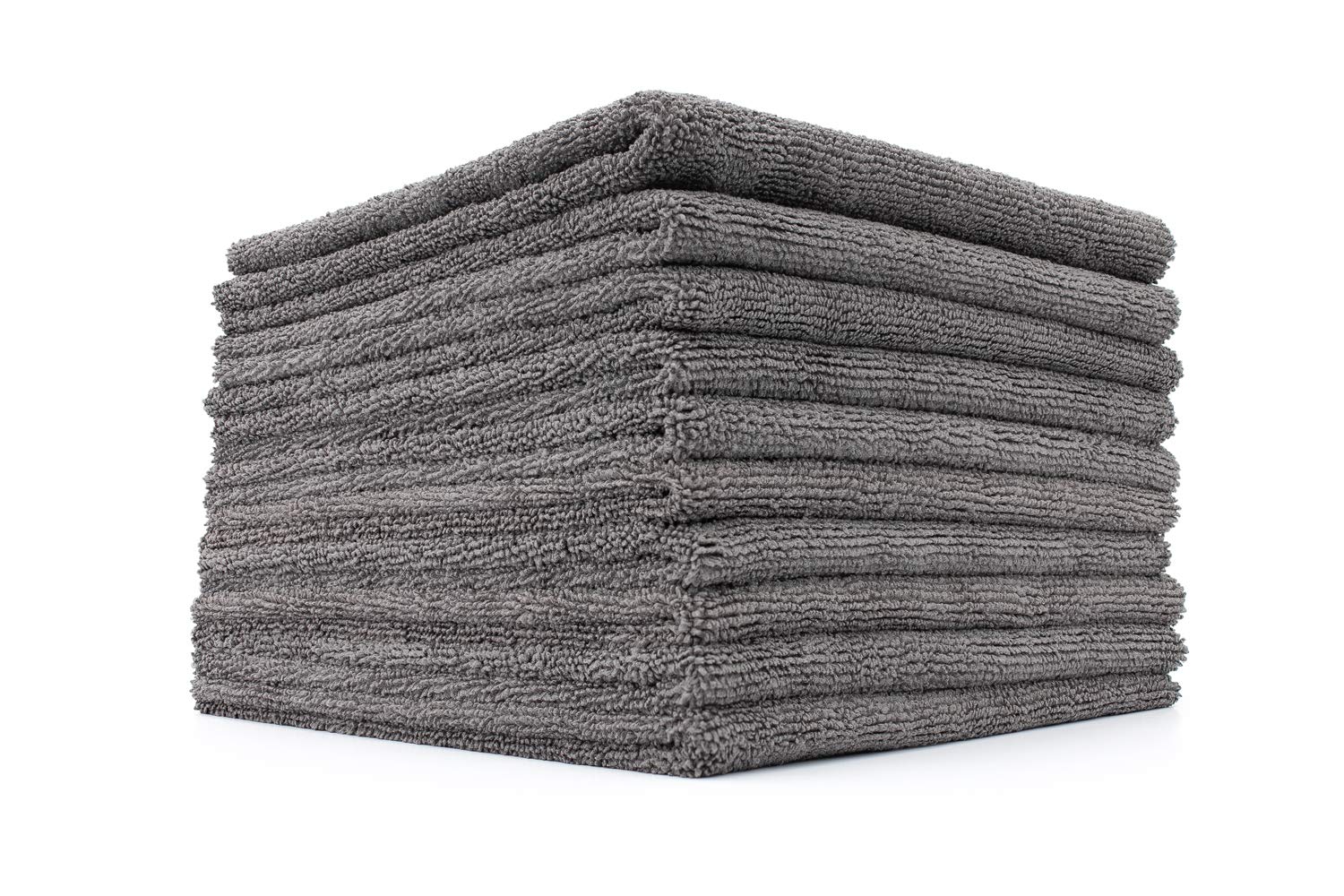 The Rag Company - The Miner - Professional Metal Polishing and Microfiber Detailing Towels, Safe on High-End Wheels and Soft Metals, 70/30 Blend, Dual-Pile, 365gsm, 16in x 16in, Grey (10-Pack)