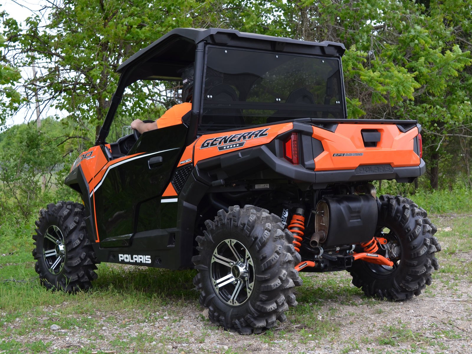 Superatv Non-Scratch Resistant Dark Tint Rear Windshield For 2016+ Polaris General 1000 / General 4 1000 And 2020+ General Xp 10