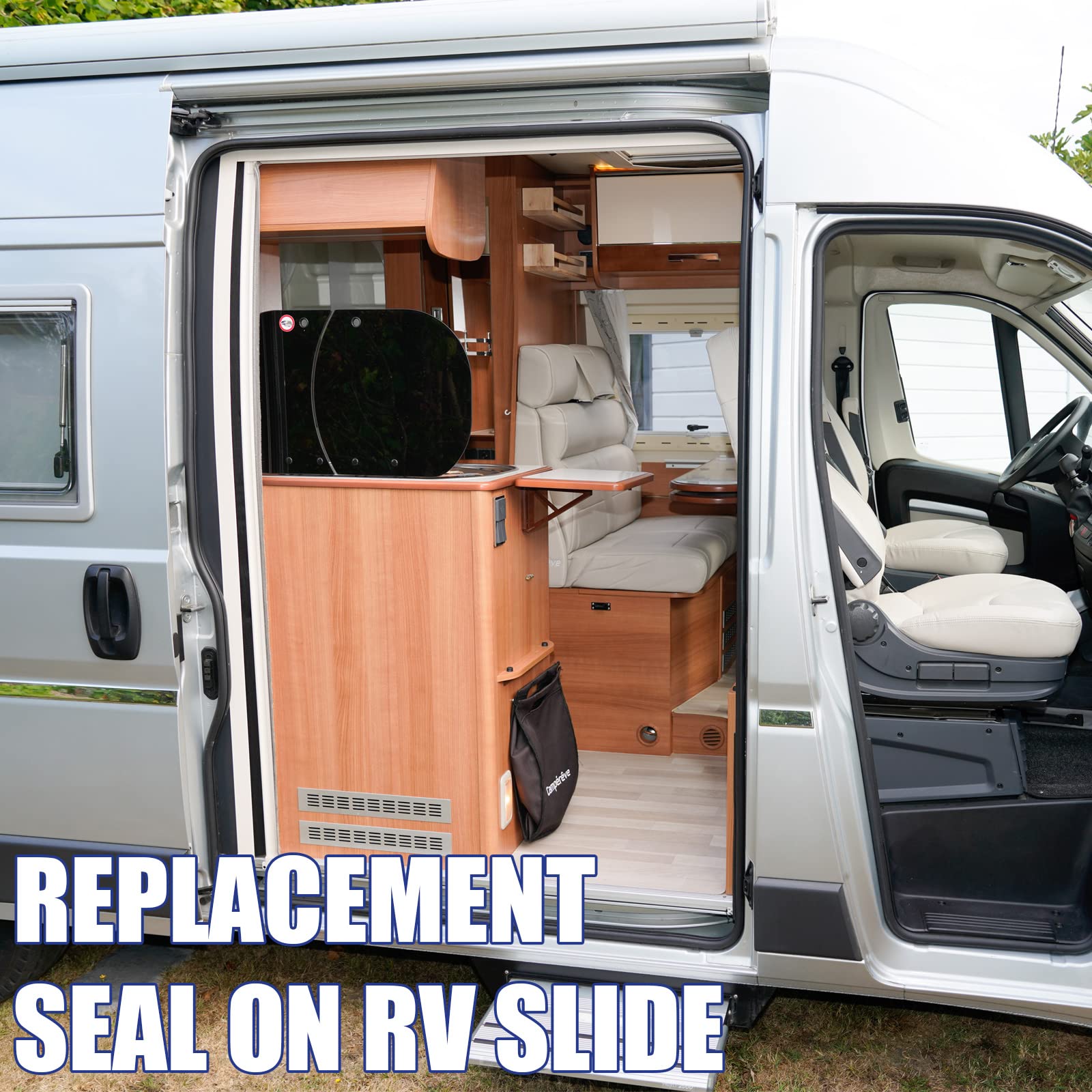 Tallew Rv Slide Out Seal Rv R854056 Slide Out Seal Clip Rubber Wiper Seal, 1-1/2 Inch Wide, 25 Foot Roll, Black Rv Slide Out Wea