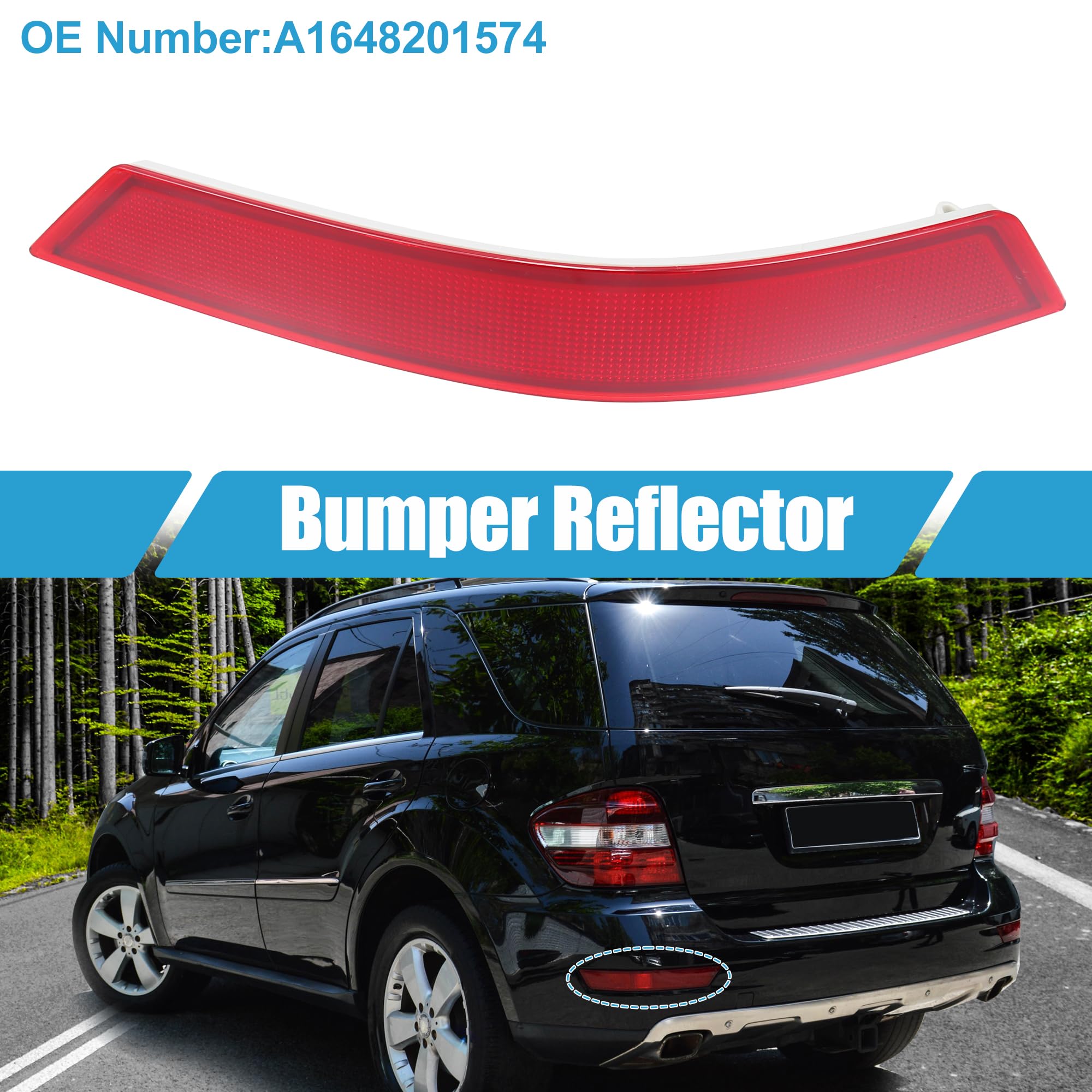 A Absopro Rear Left Reflector Strip No.A1648201574 Bumper Reflective Cover Trim For Mercedes-Benz Ml550 2008-2010