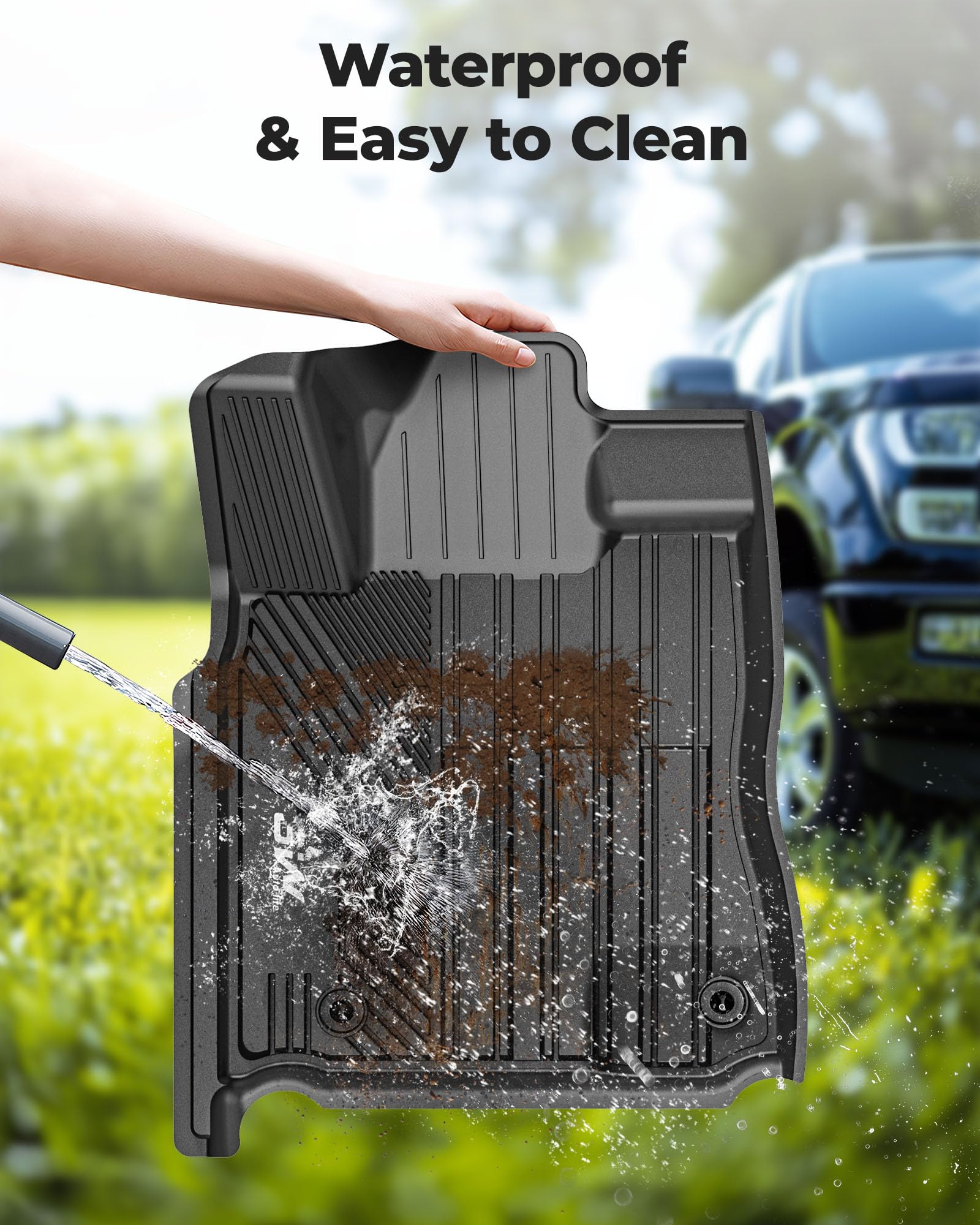 3W Floor Mats Fit Toyota Tundra 2014-2021 (Only For Crewmax Cab) Tpe All Weather Custom Fit Floor Liner For Toyota Tundra 1St An