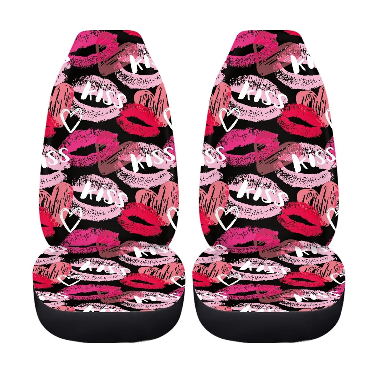 TOADDMOS Heart Love Kiss Printed Car Seat Covers for Cars Sedan Truck and SUV, Valentine's Day Auto Seat High Back Saddle Blanke