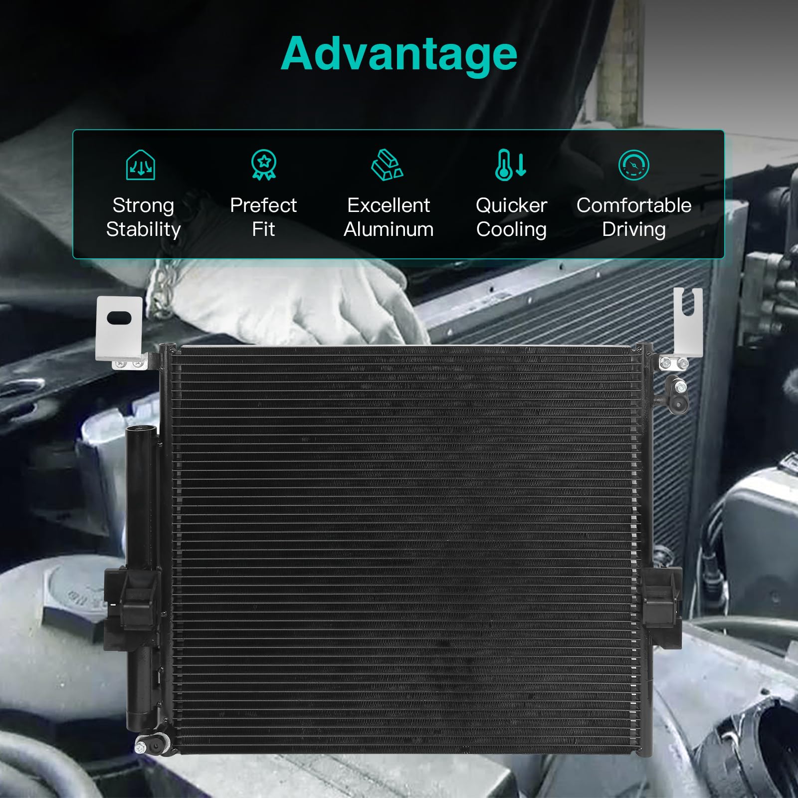 Scitoo 3393 Condenser Air Conditioning Ac Condenser Compatible For 2005-2012 For Toyota For Tacoma 2.7L 2005-2012 For Toyota For Tacoma 4.0L