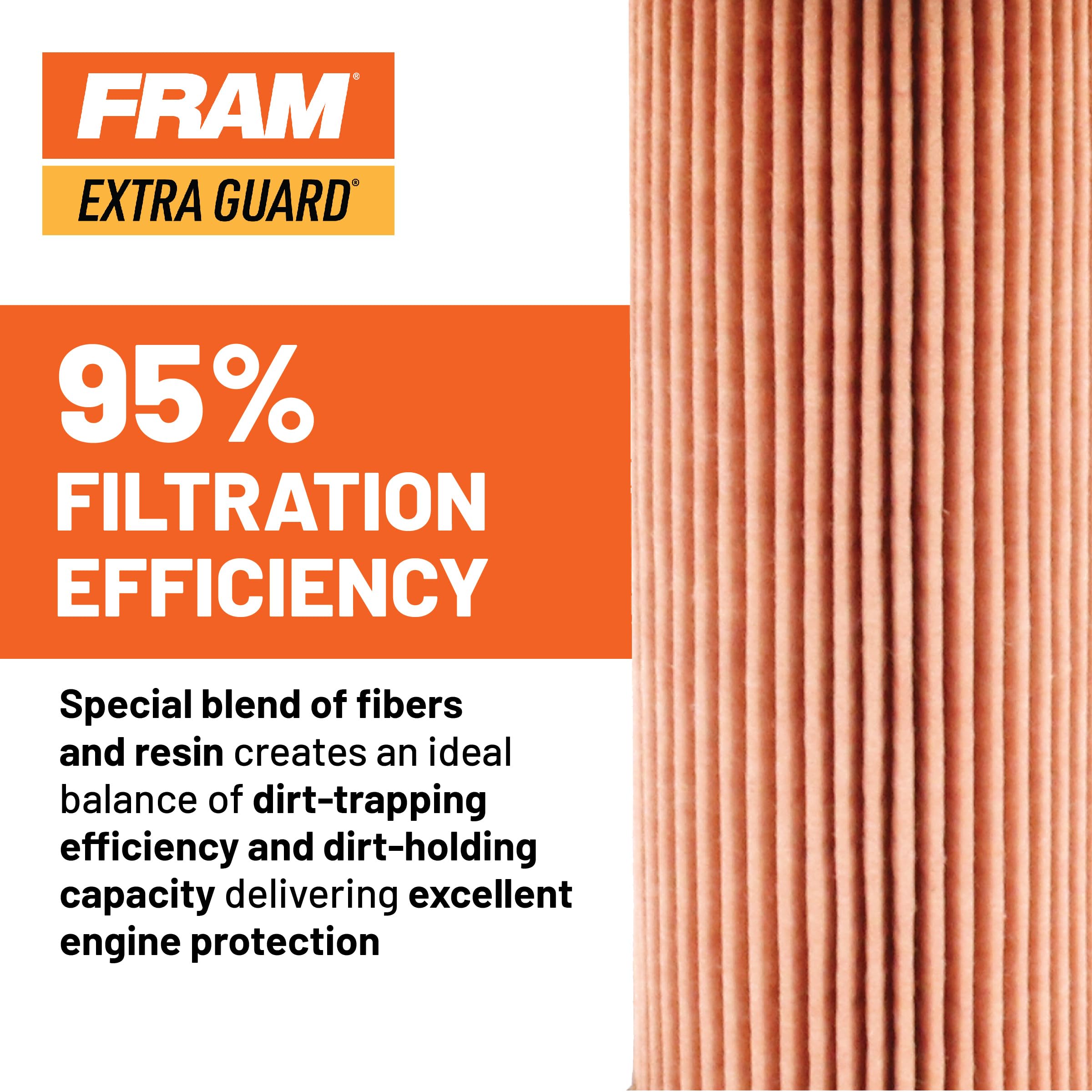 Fram CH11955 Extra Guard Spin-On Engine Oil Filter - 10K Mile Change, Multi, 1 Count for Select Vehicles