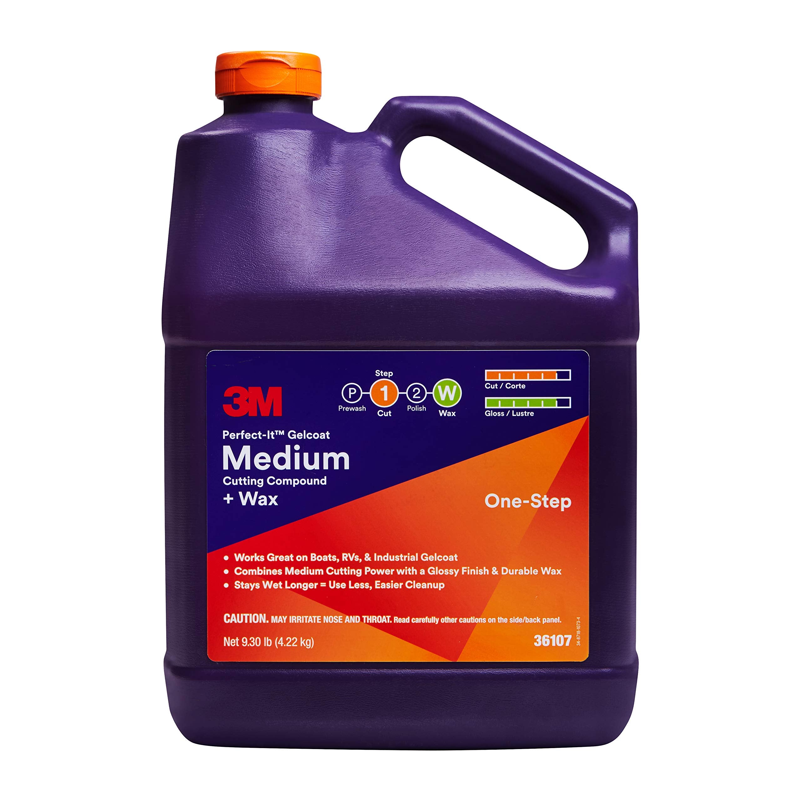 3M 7100210893 Perfect-It Gelcoat Medium Cutting Compound + Wax, 36107 - Gallon