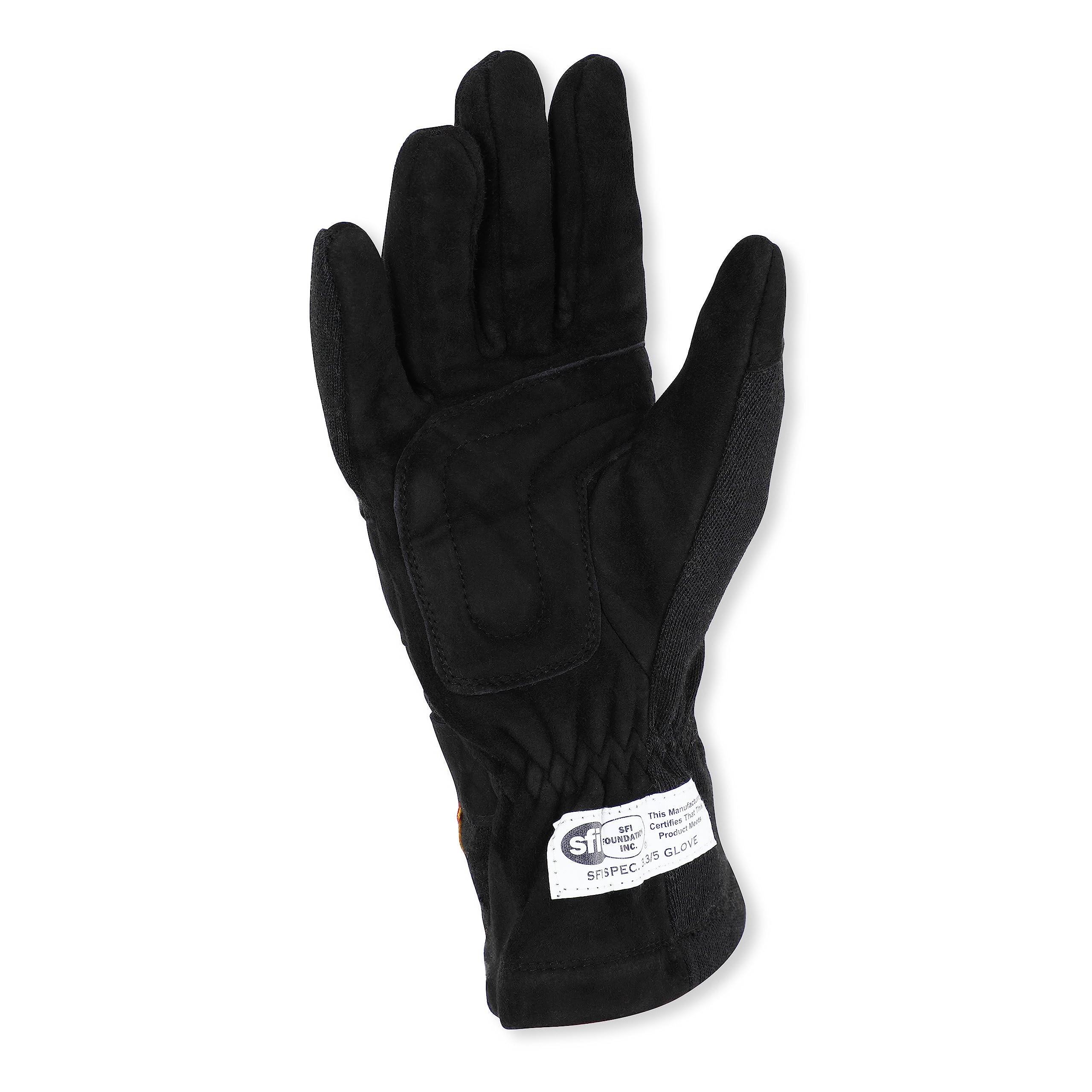 Racequip Race Gloves 355 Series 2 Layer Nomex Sfi 3.3/5 Certified Black Large 355005