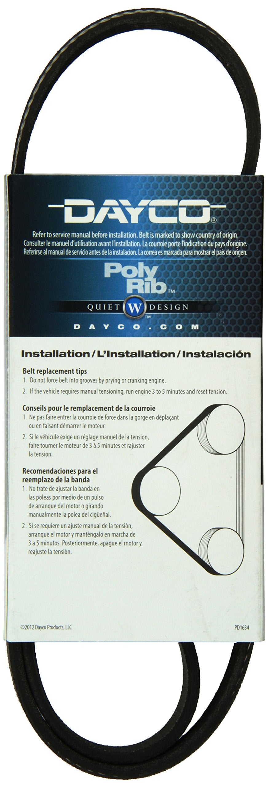 Dayco 5050368 Serpentine Belt , Black