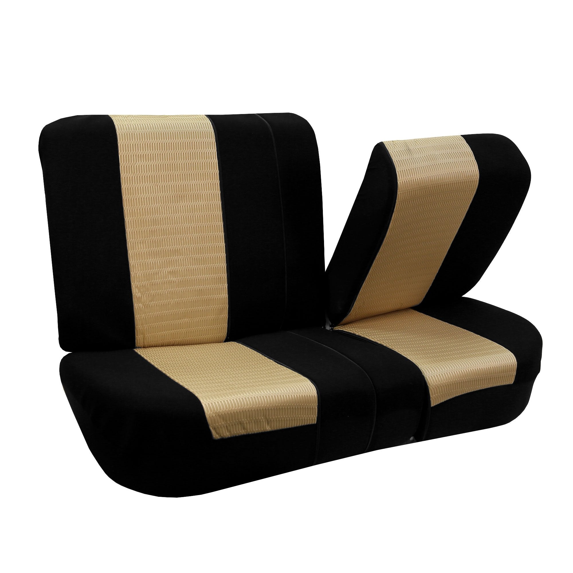 Fh Group Automotive Seat Cover Trendy Elegance For Back Seat Begie Car Interior Accessories For Suv, Sedan & Van Universal Fit C